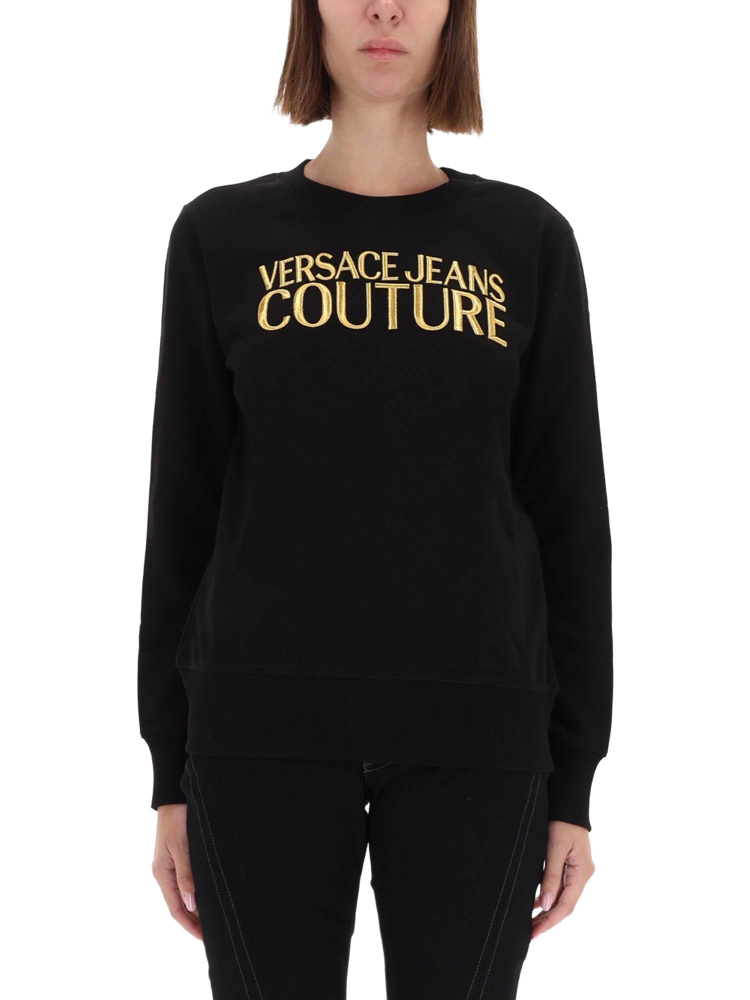 Versace Jeans Couture Sweatshirt With Logo In Black