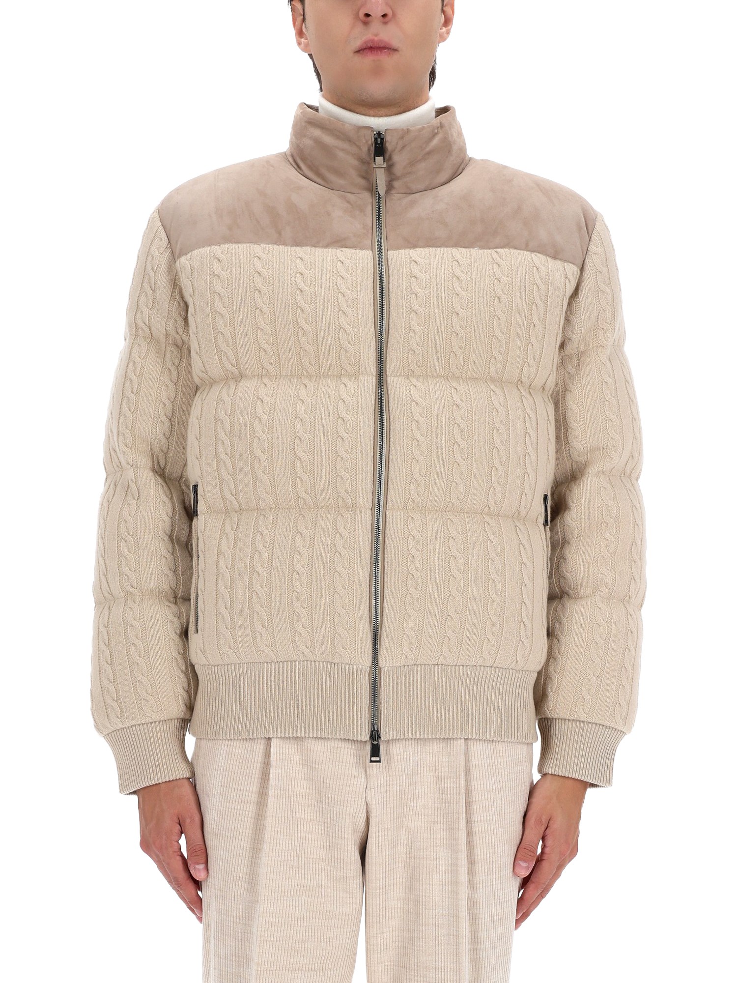 Hugo Boss Boss Down Jacket Lheath In Neutral