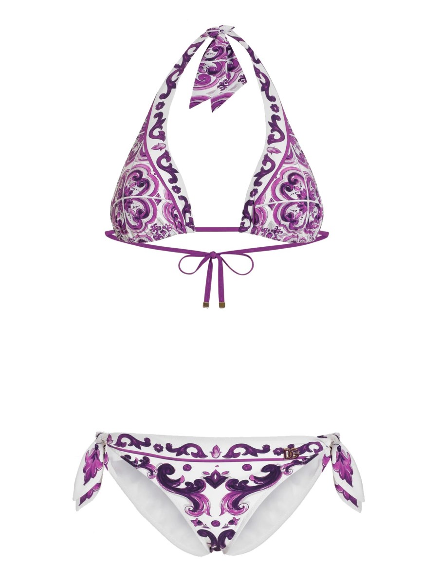 COSTUME BIKINI TRIANGOLO IMBOTTITO STAMPA MAIOLICA