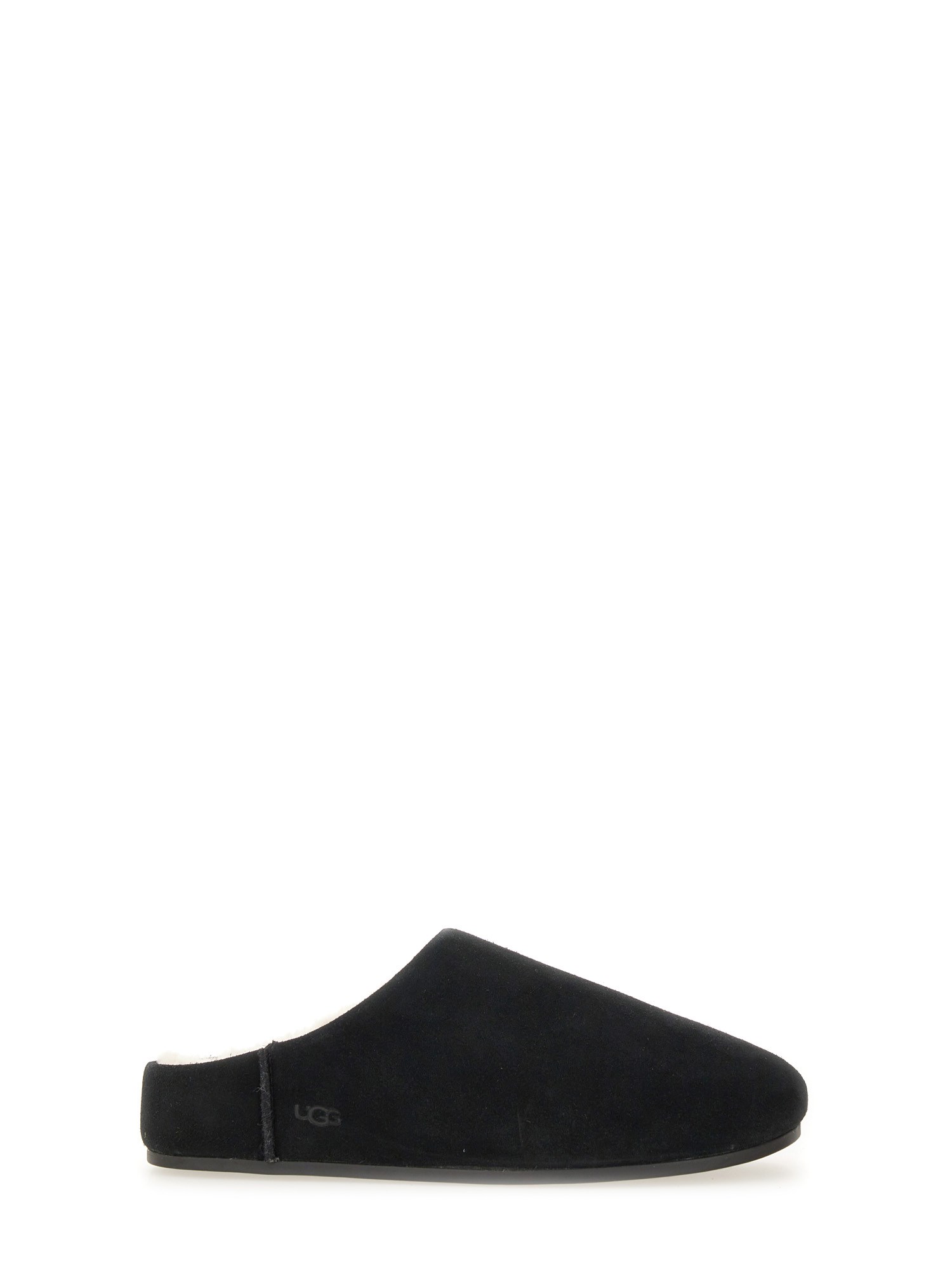 Ugg Slip On Suede Flat Sole Slippers In Black