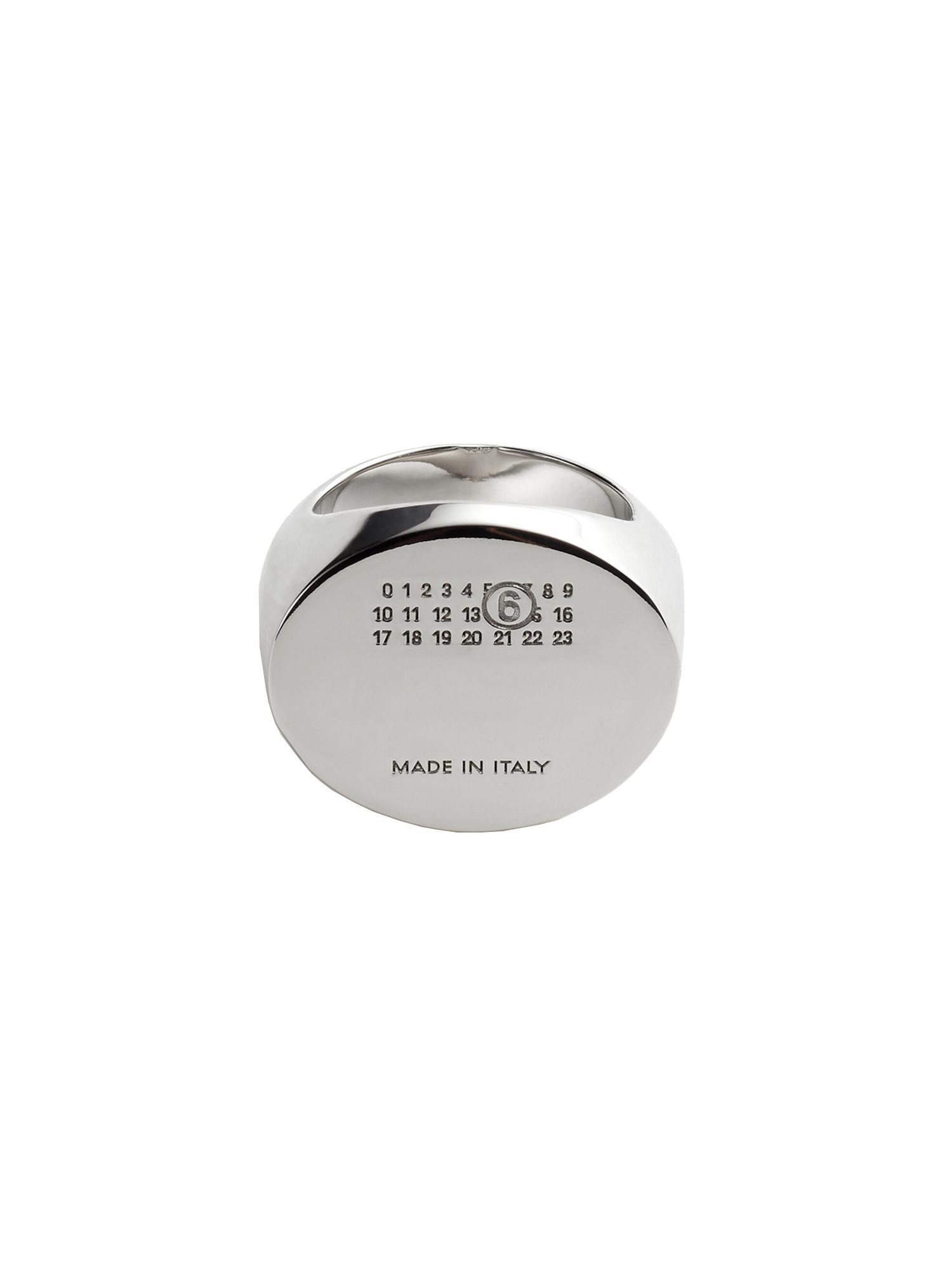 Mm6 Maison Margiela "numeric Signet" Ring In Silver
