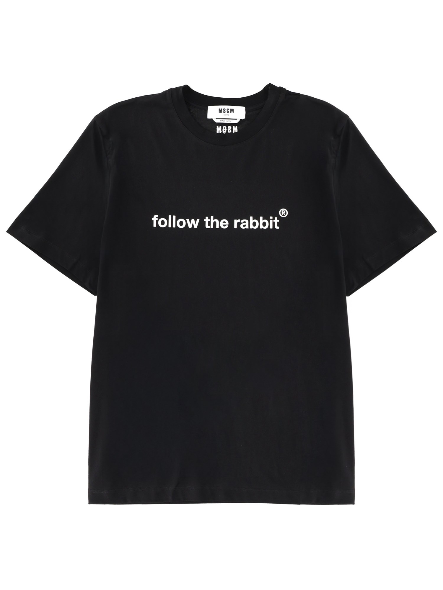 Msgm Follow The Rabbit T-shirt In Black