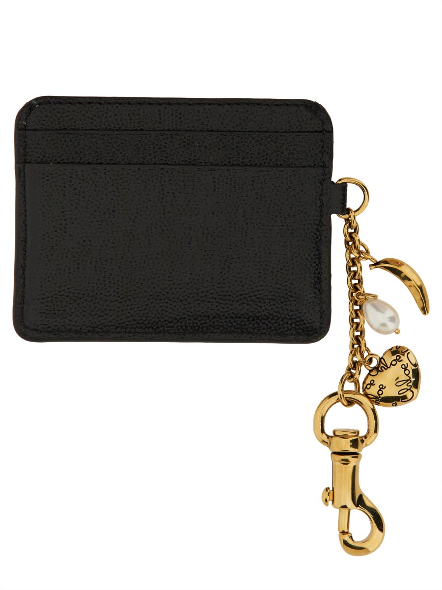 PORTACARTE CHARMS IN PELLE GRANATA