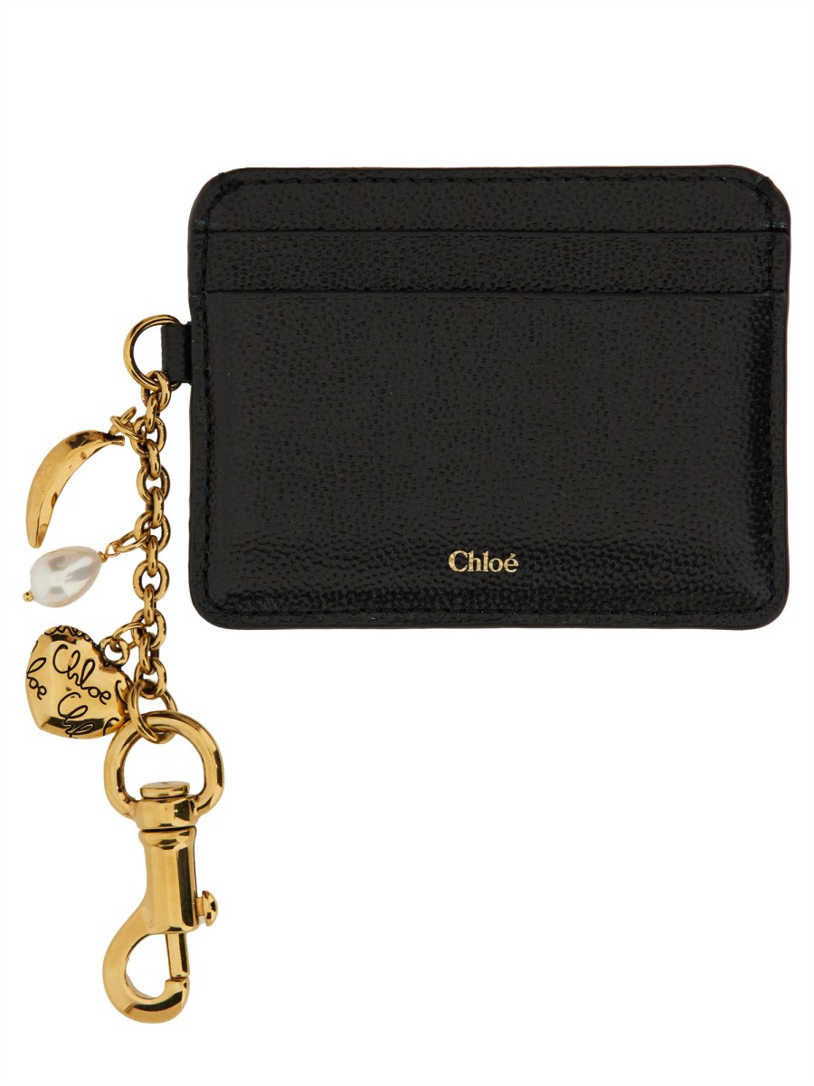 PORTACARTE CHARMS IN PELLE GRANATA