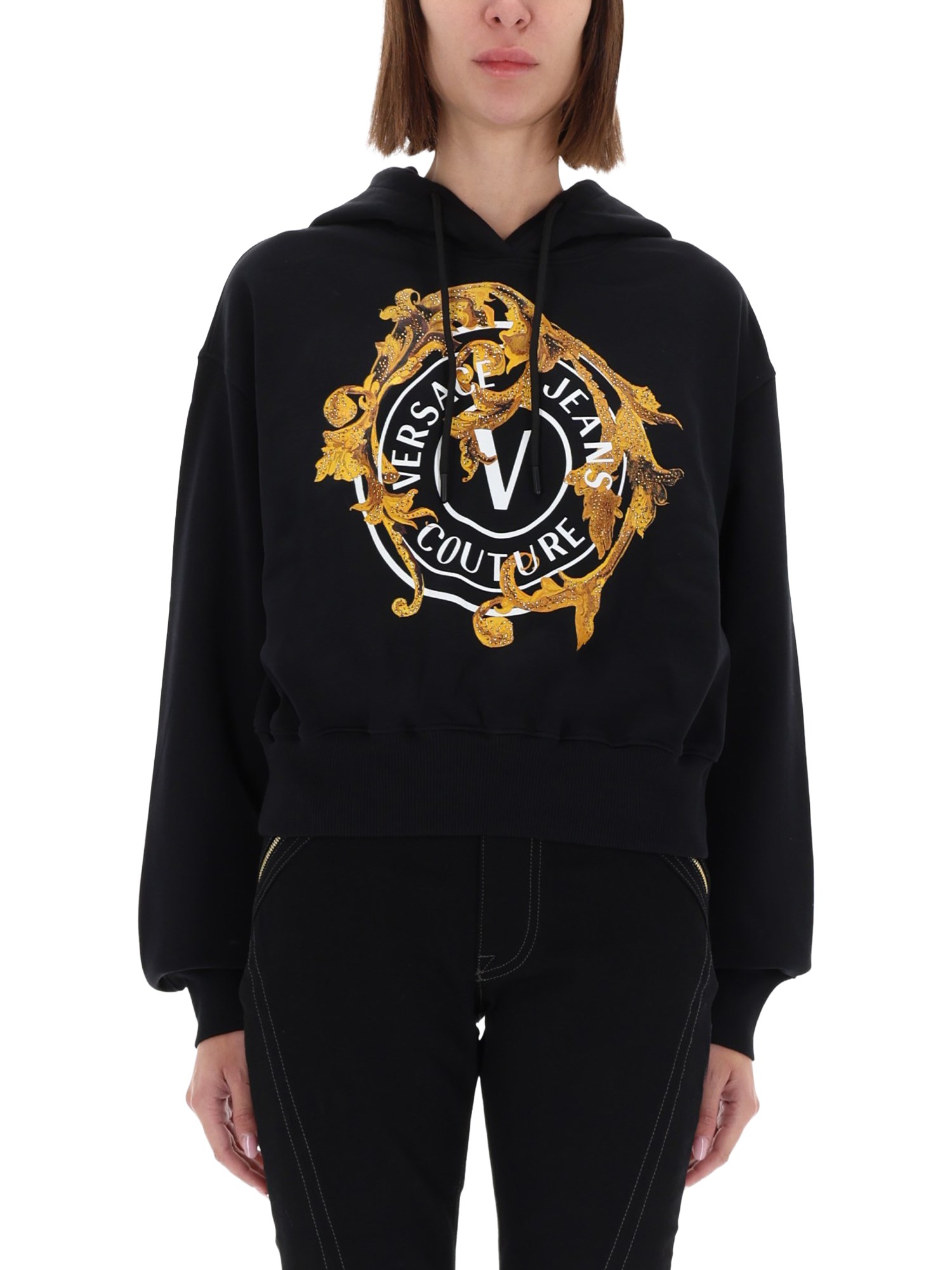versace jeans couture "v-emblem baroque" sweatshirt