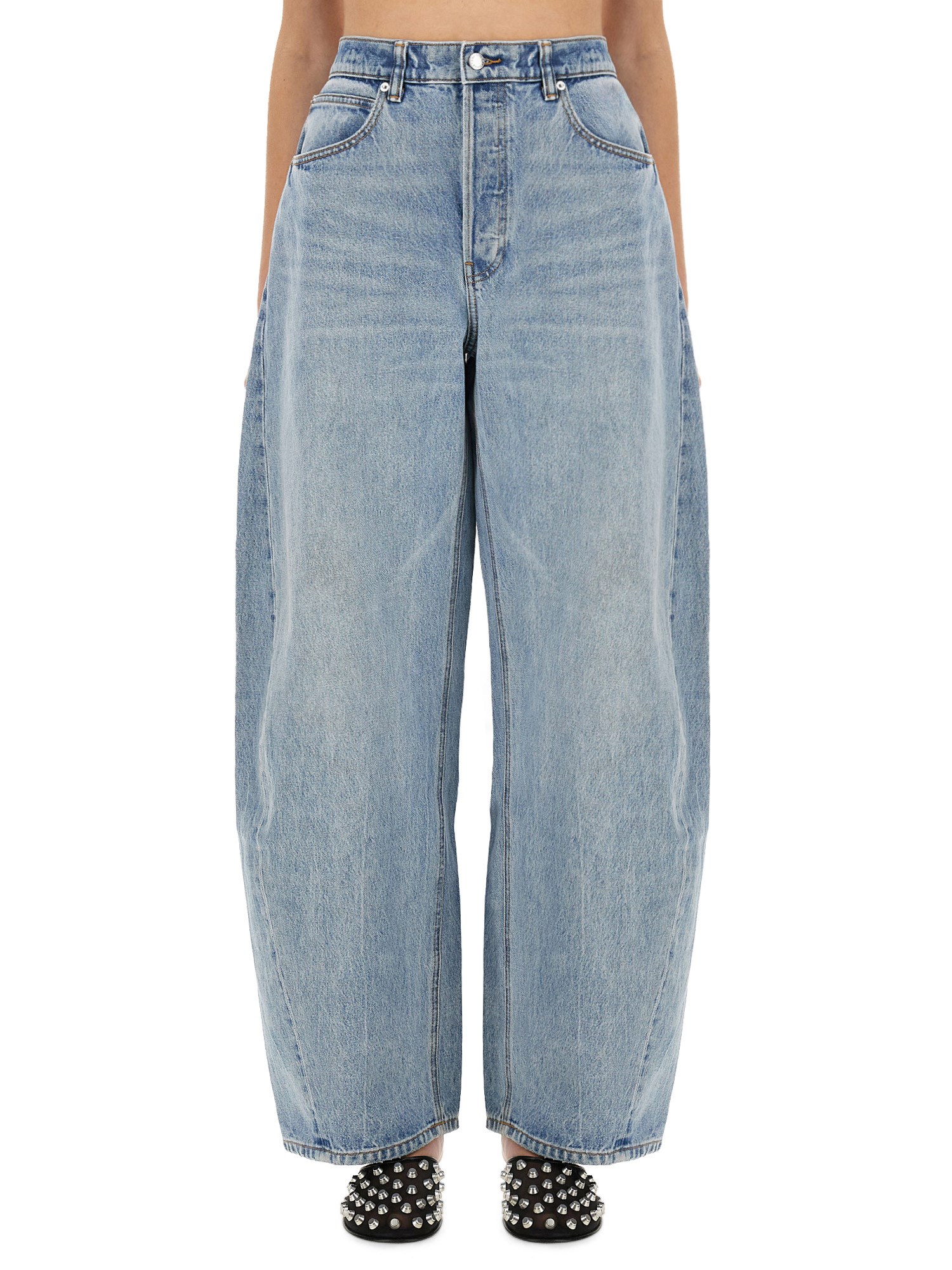 Alexander Wang Oversized Rounded Jeans In Blue