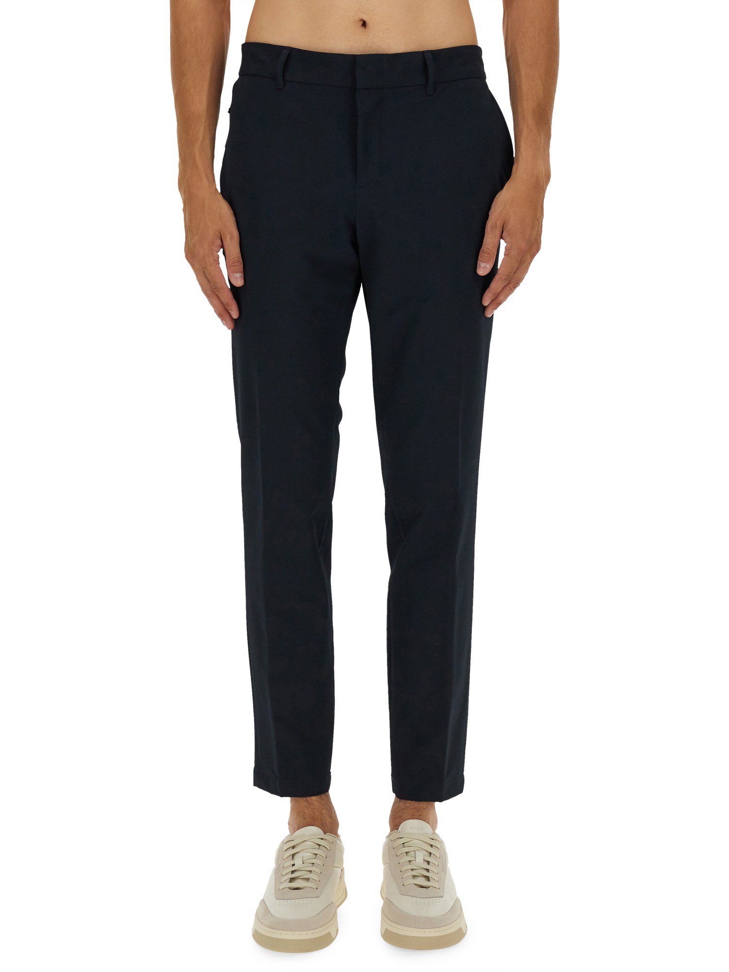 Hugo Boss Boss Tailored Slim Fit Pants With Subtle Crease In Black