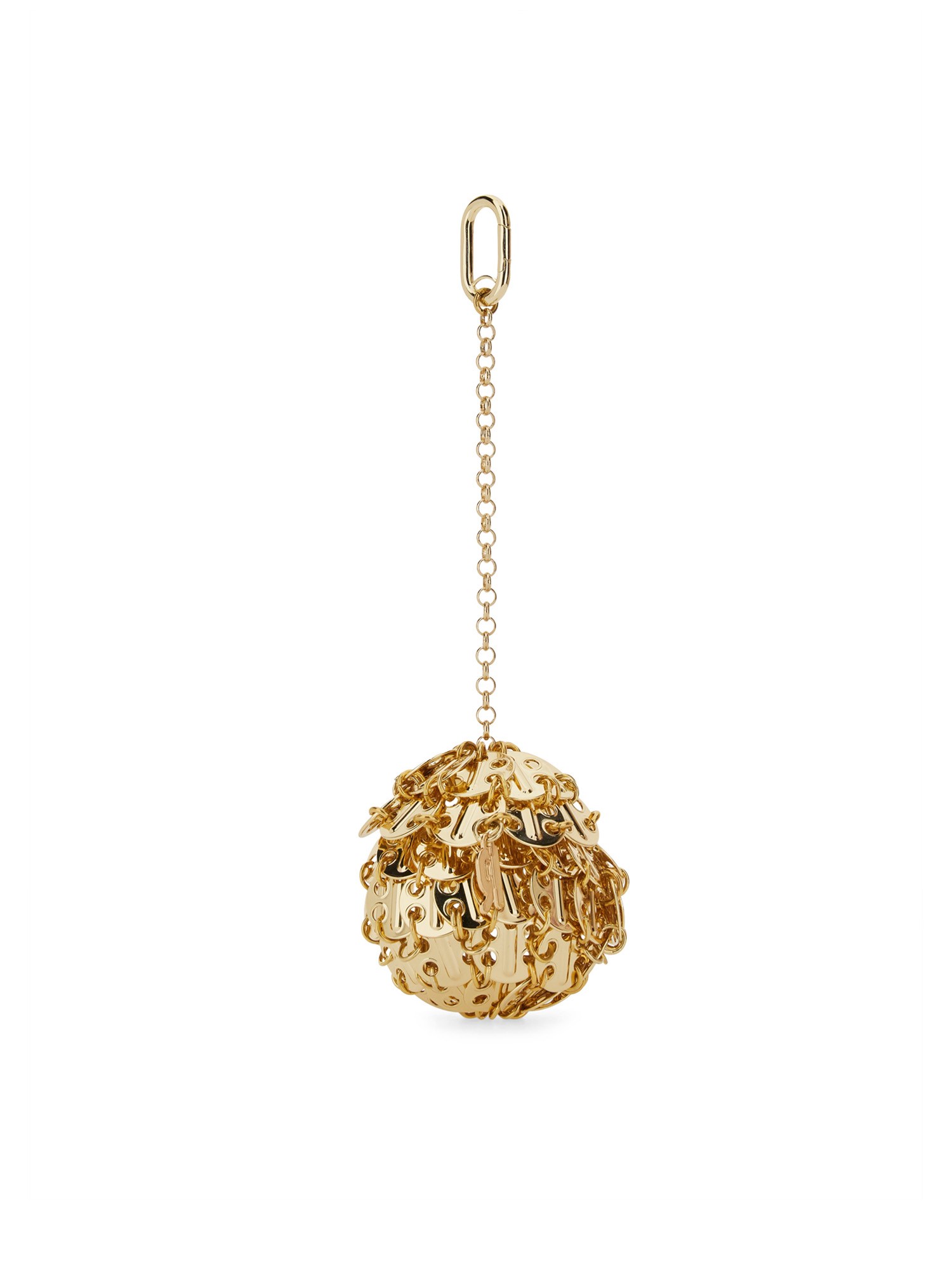 Rabanne Intricately Designed Brass Keychain Charm In Gold