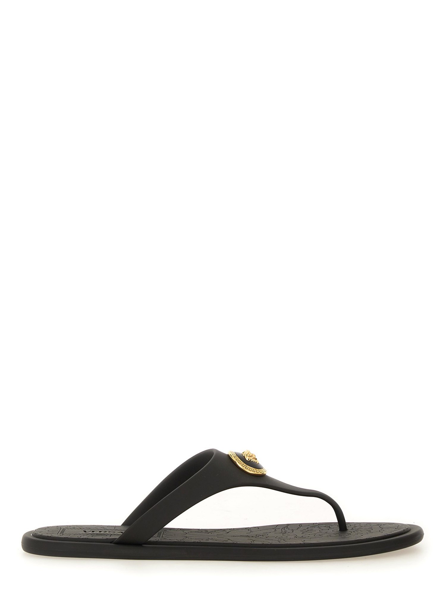 Versace Thong Sandal "alia" In Black