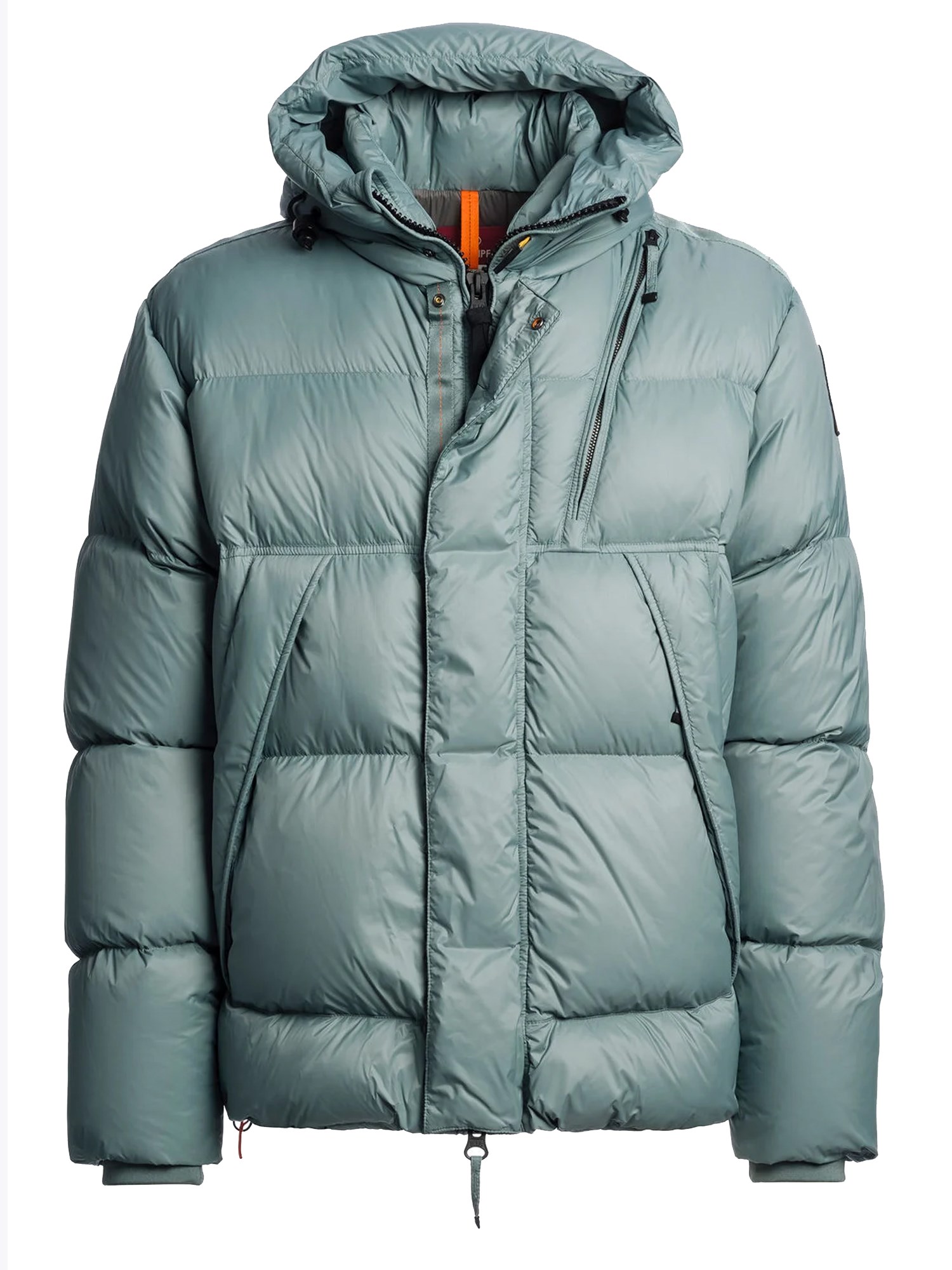 Parajumpers Hooded Down Jacket Cloud Quilted Pattern In Gray