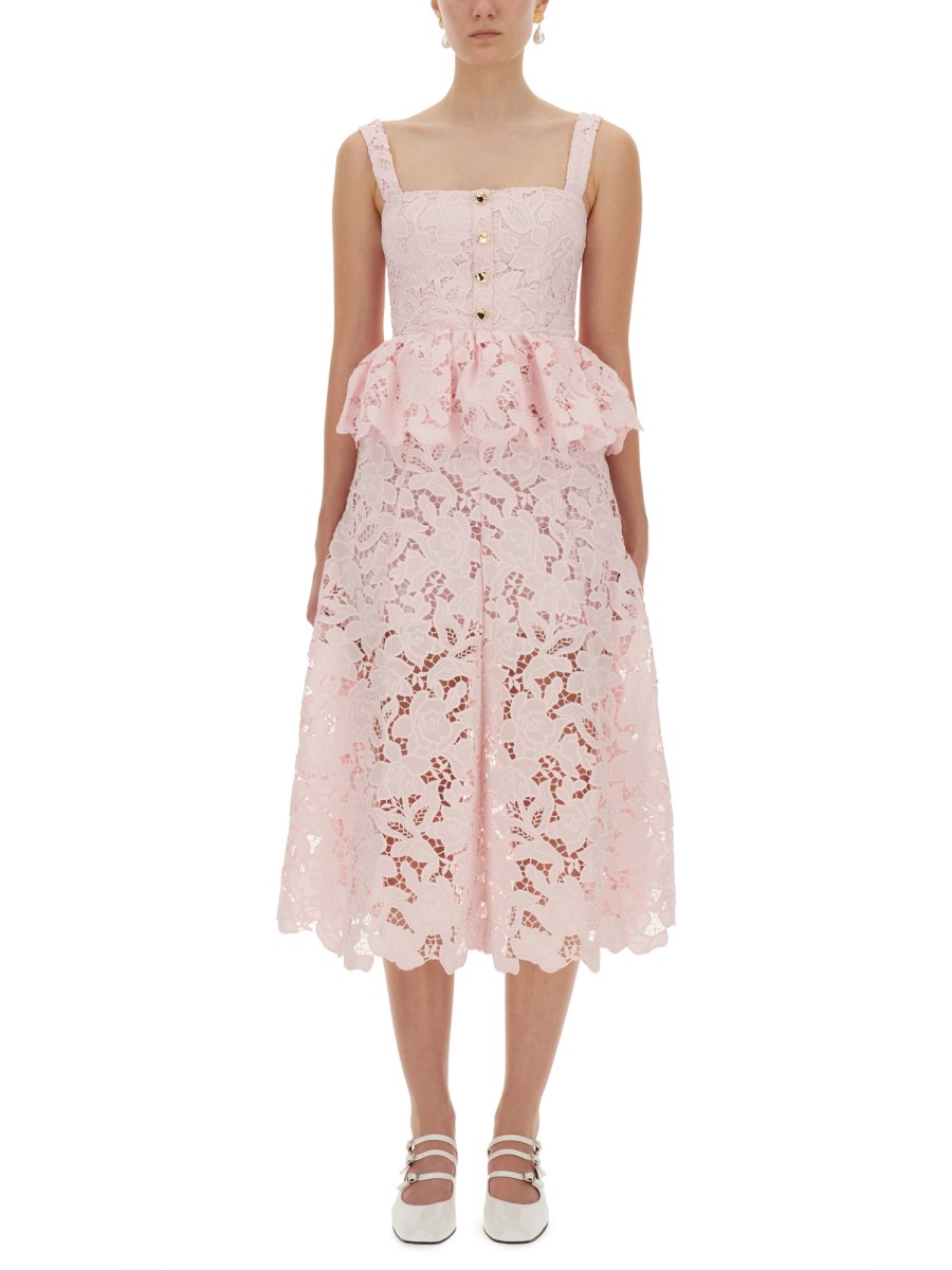 ABITO PEPLUM MIDI IN PIZZO