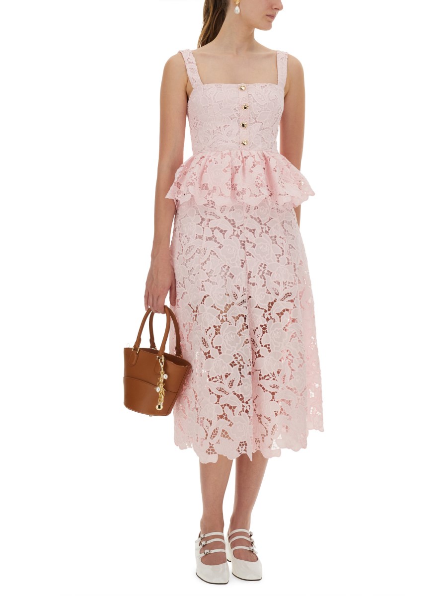 ABITO PEPLUM MIDI IN PIZZO