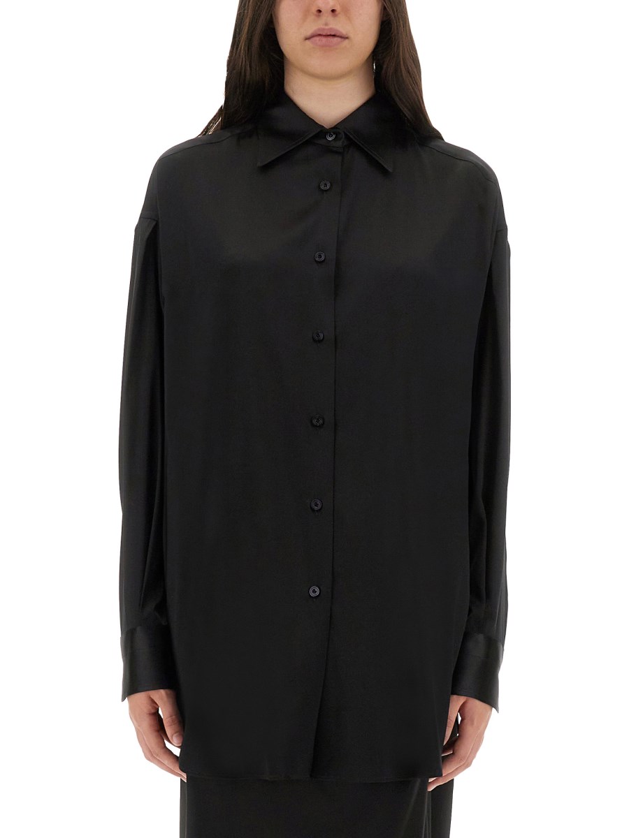 CAMICIA IN RASO DI SETA STRETCH 