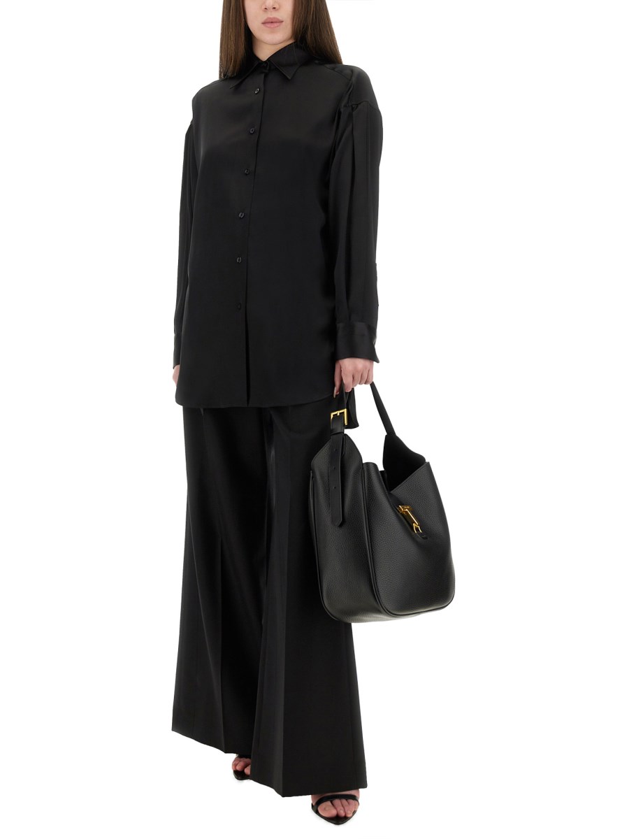 CAMICIA IN RASO DI SETA STRETCH 