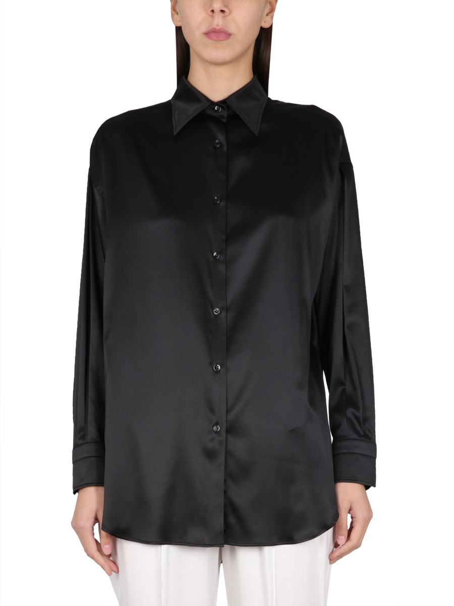 CAMICIA IN RASO DI SETA STRETCH 