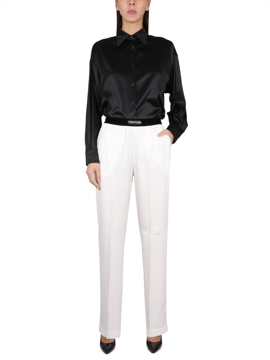 CAMICIA IN RASO DI SETA STRETCH 