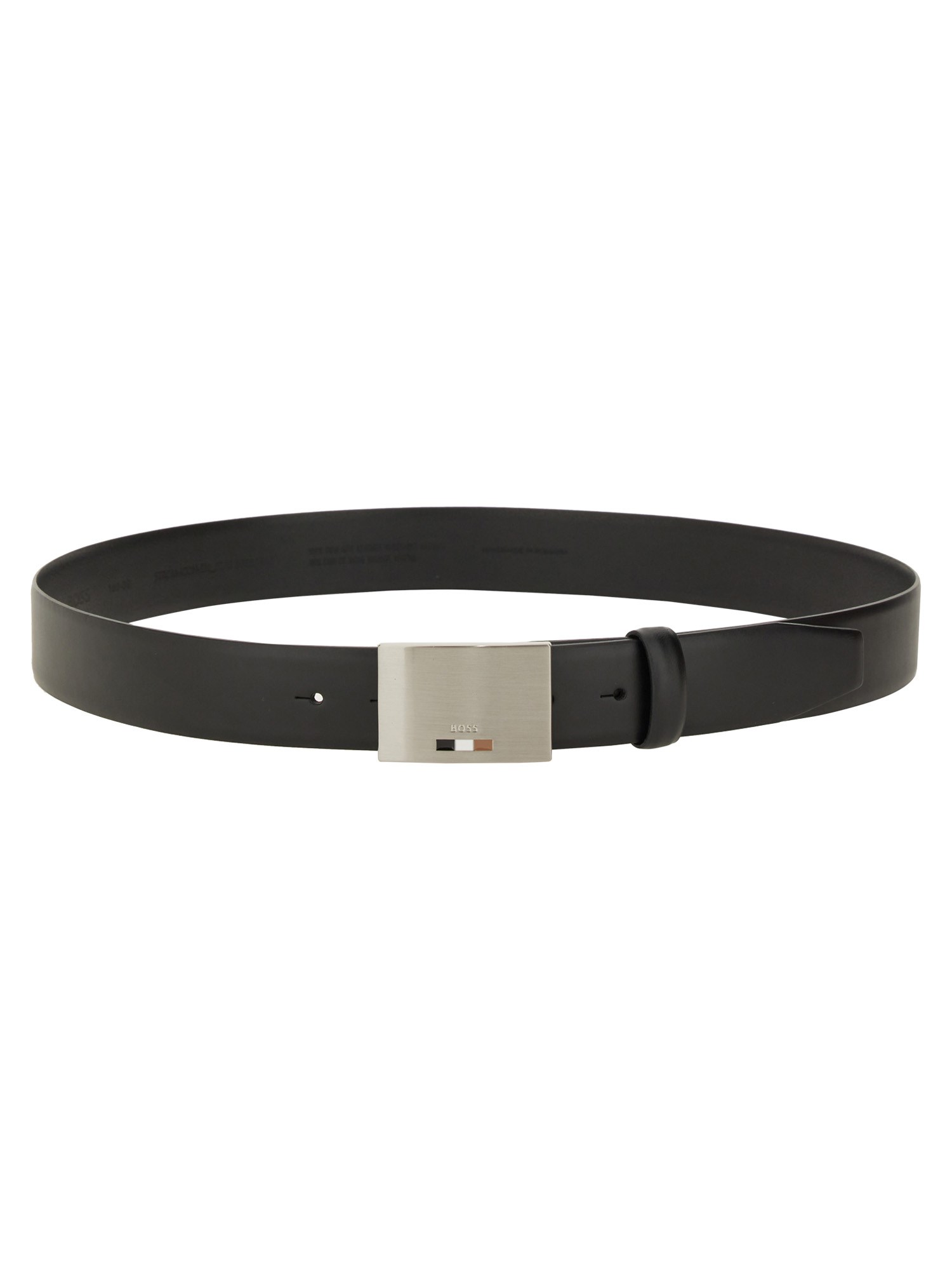 Hugo Boss Leather Belt With Logo In Black