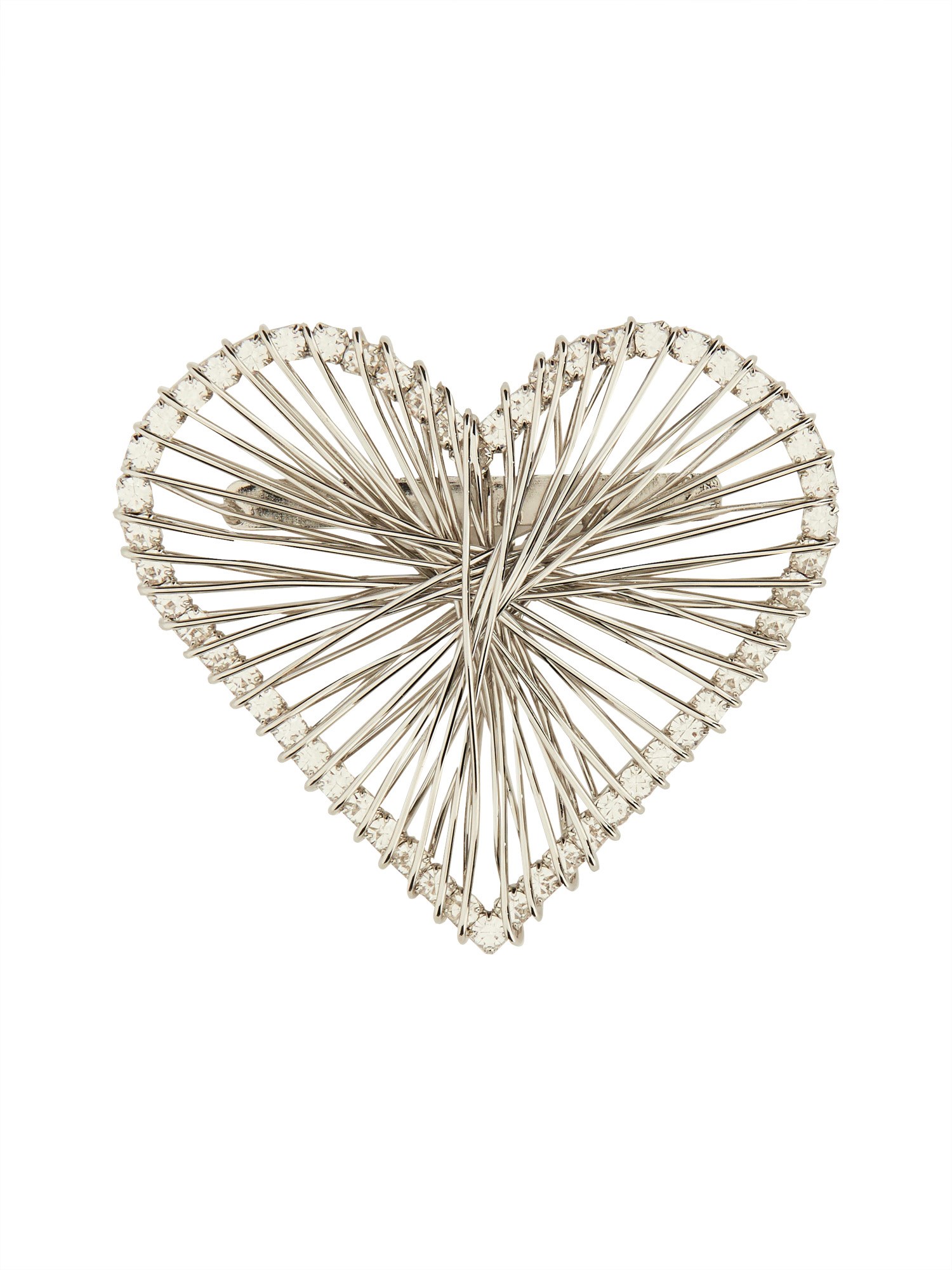 Isabel Marant Heart Shaped Wire Design Brooch In Metallic