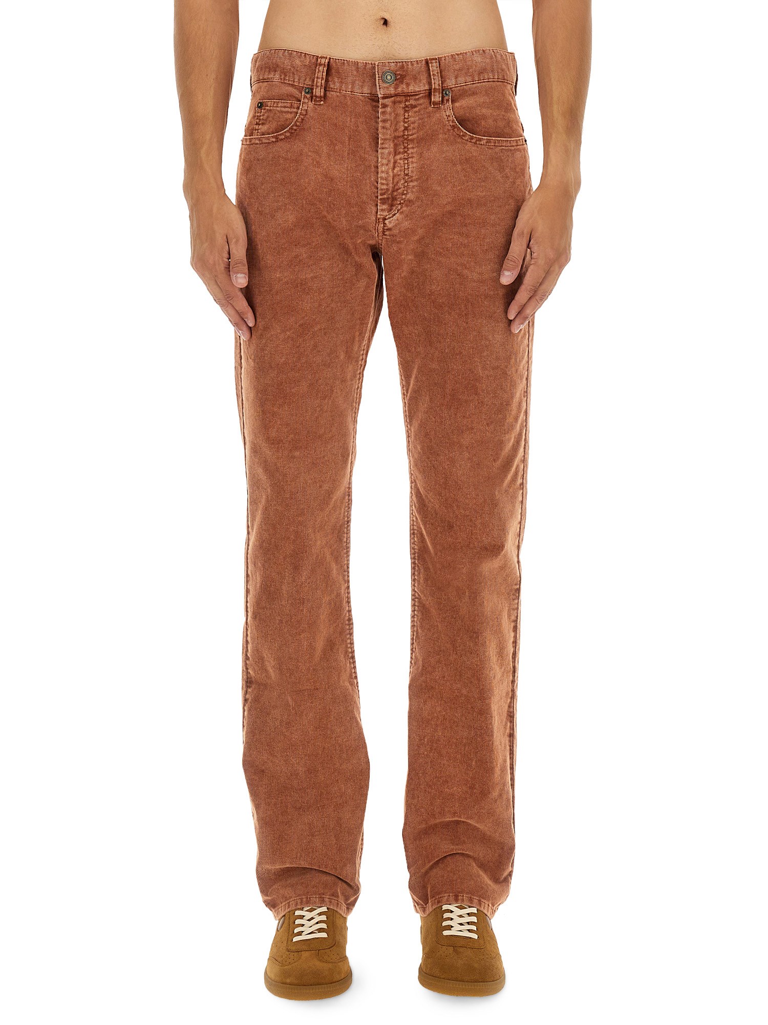 Isabel Marant Straight-leg Corduroy Pants With Textured Finish In Brown