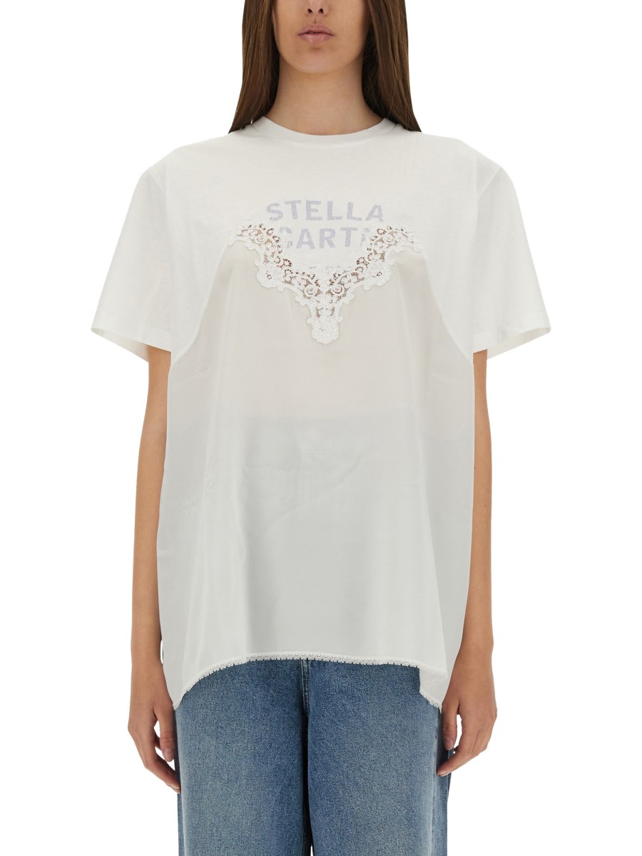 T-SHIRT CON INSERTO IN PIZZO