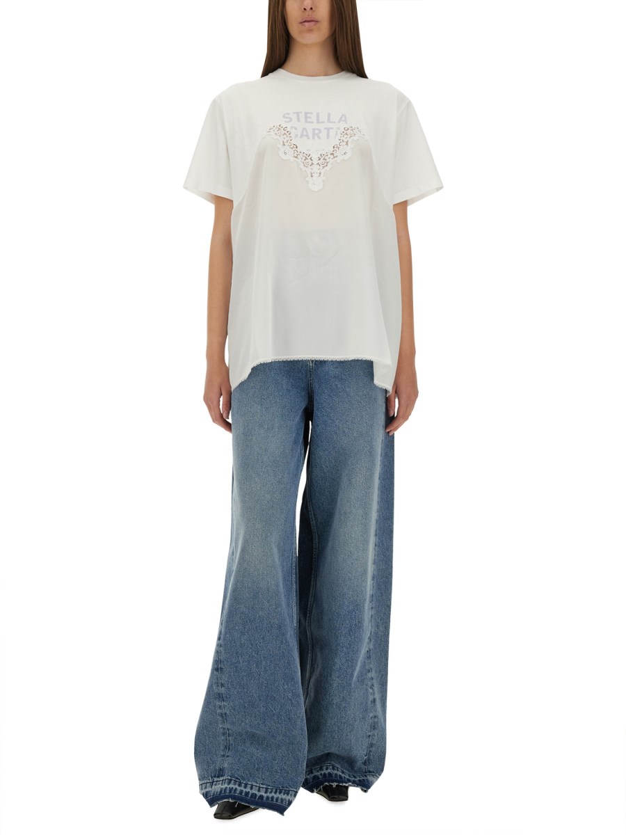 T-SHIRT CON INSERTO IN PIZZO