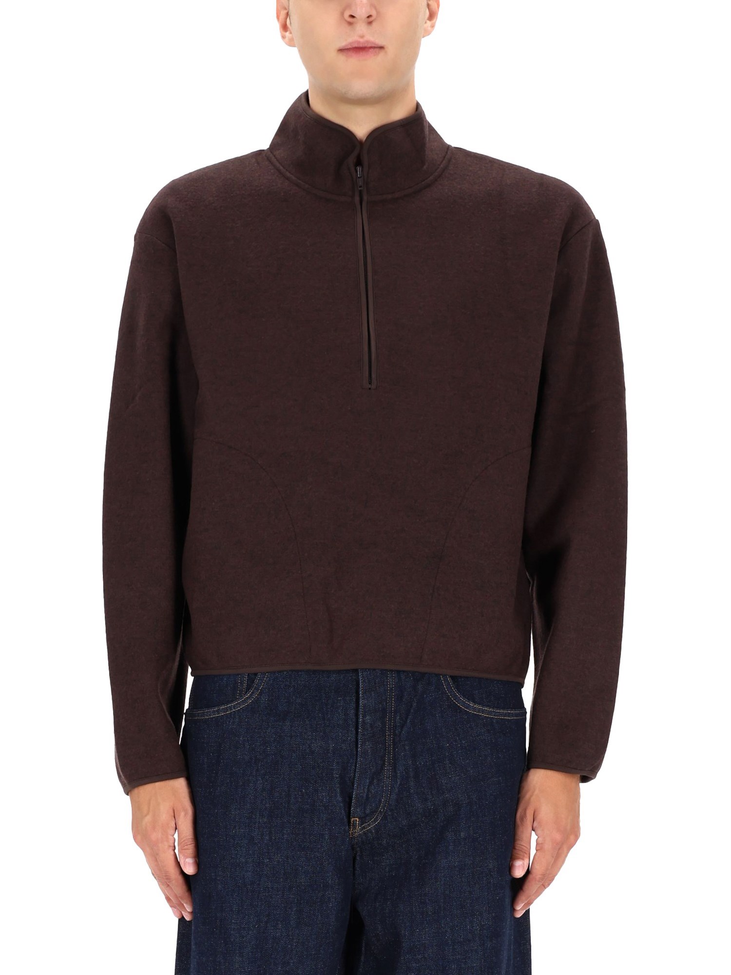 Sunflower Half Zipper Sweatshirt In Brown
