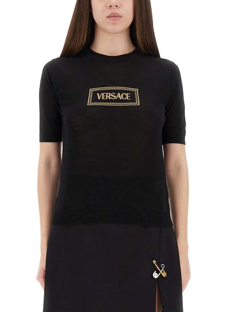 T-SHIRT IN MAGLIA CON LOGO