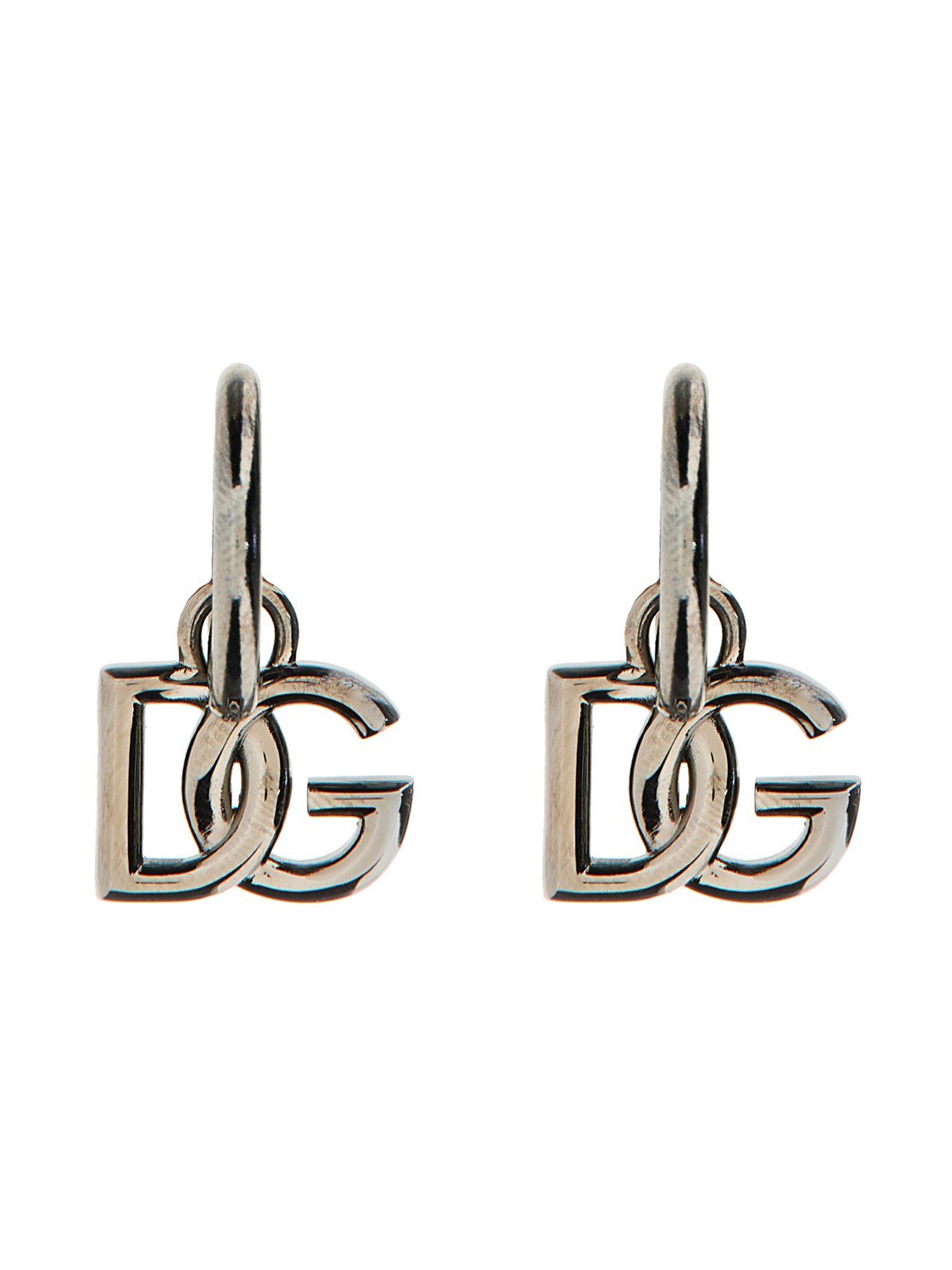 Dolce & Gabbana Dg Logo Earrings In Metallic