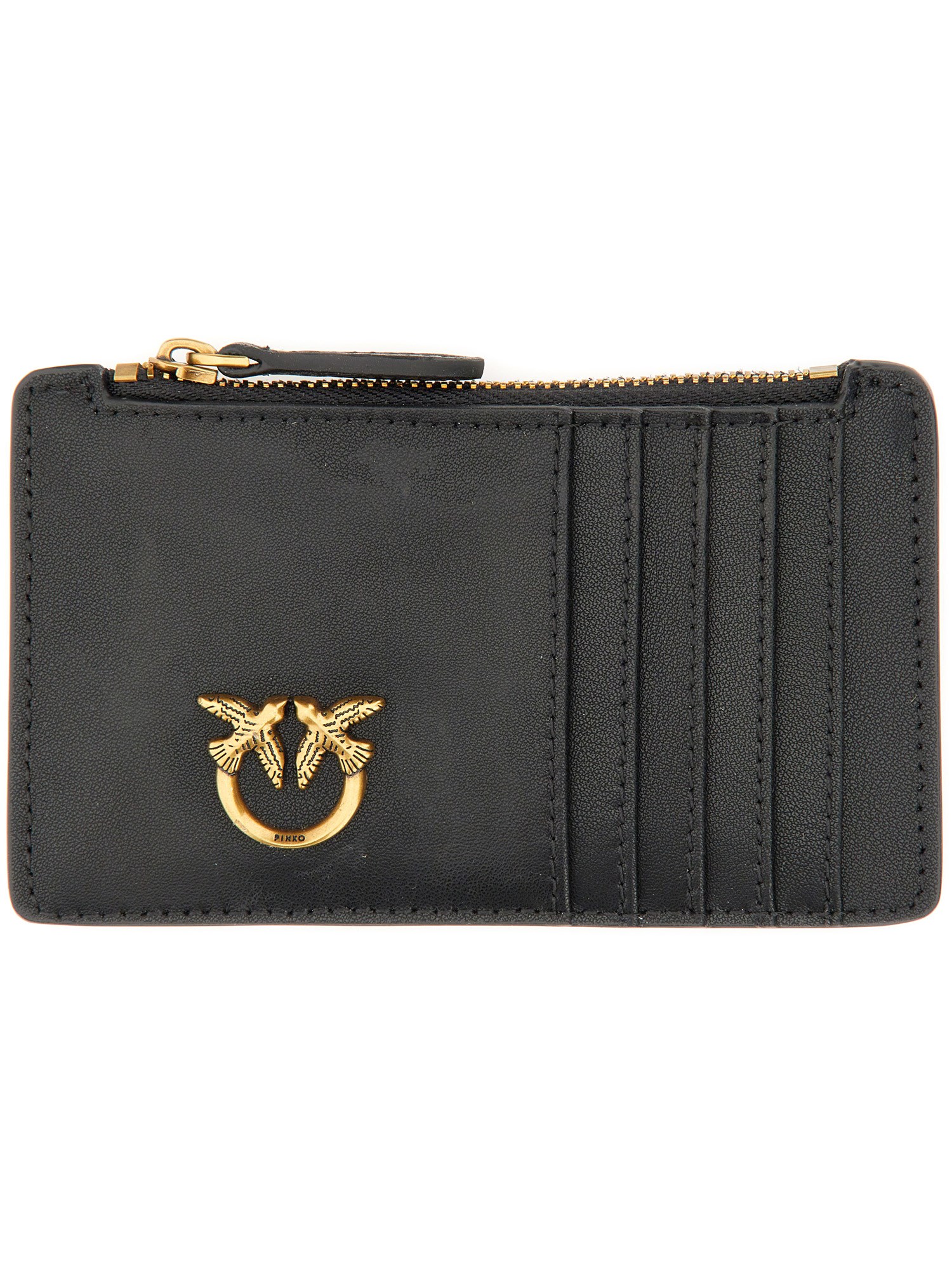 Pinko Card Holder With Logo In Gold