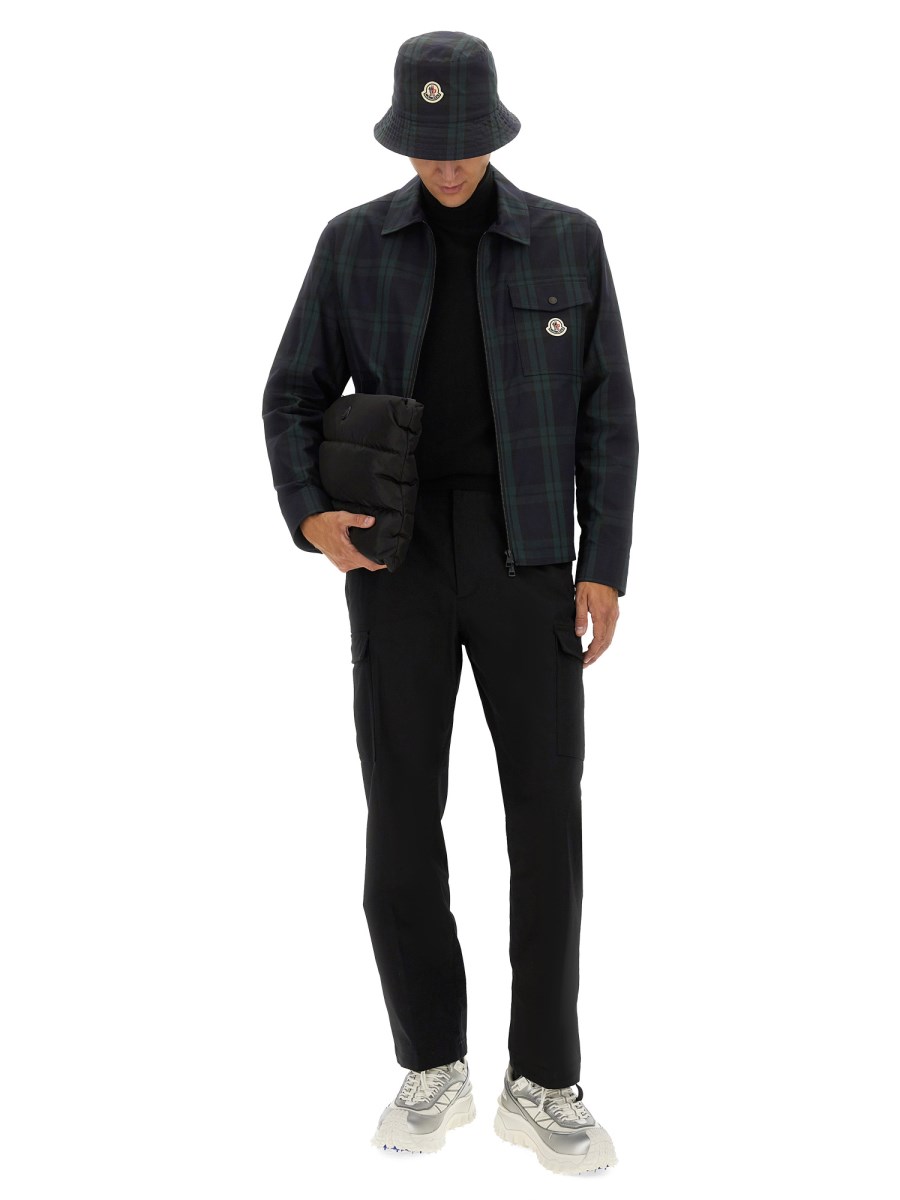 GIACCA CAMICIA IN GABARINE DI COTONE A QUADRI