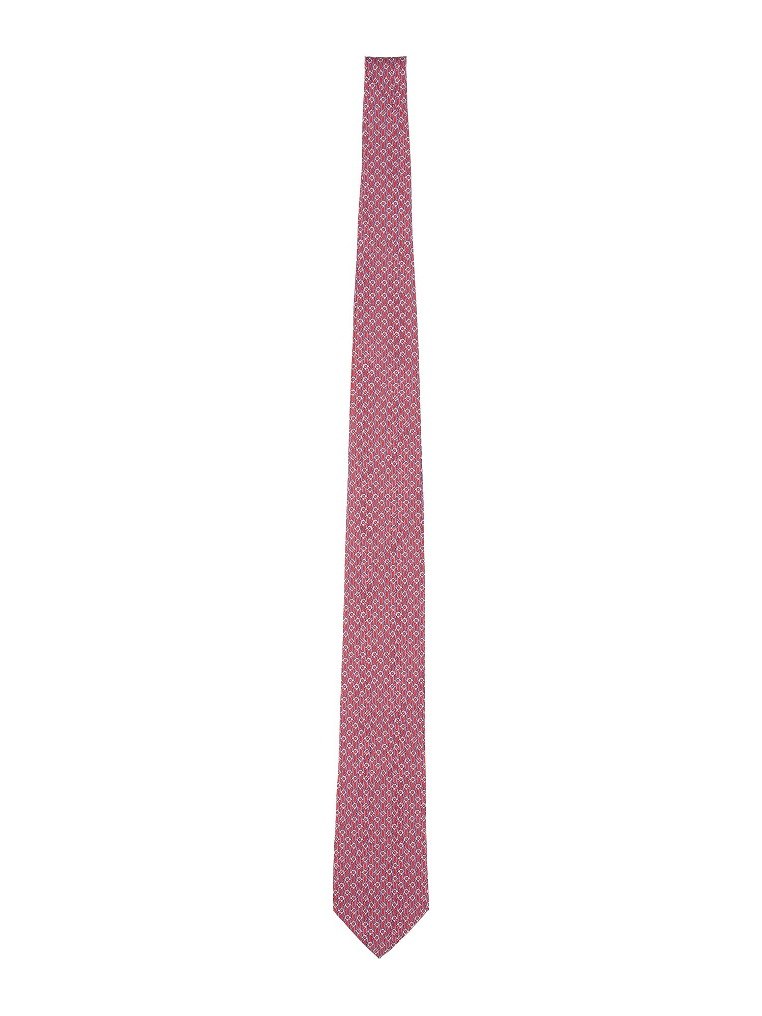 Ferragamo Patterned Slim Width Silk Tie In Pink