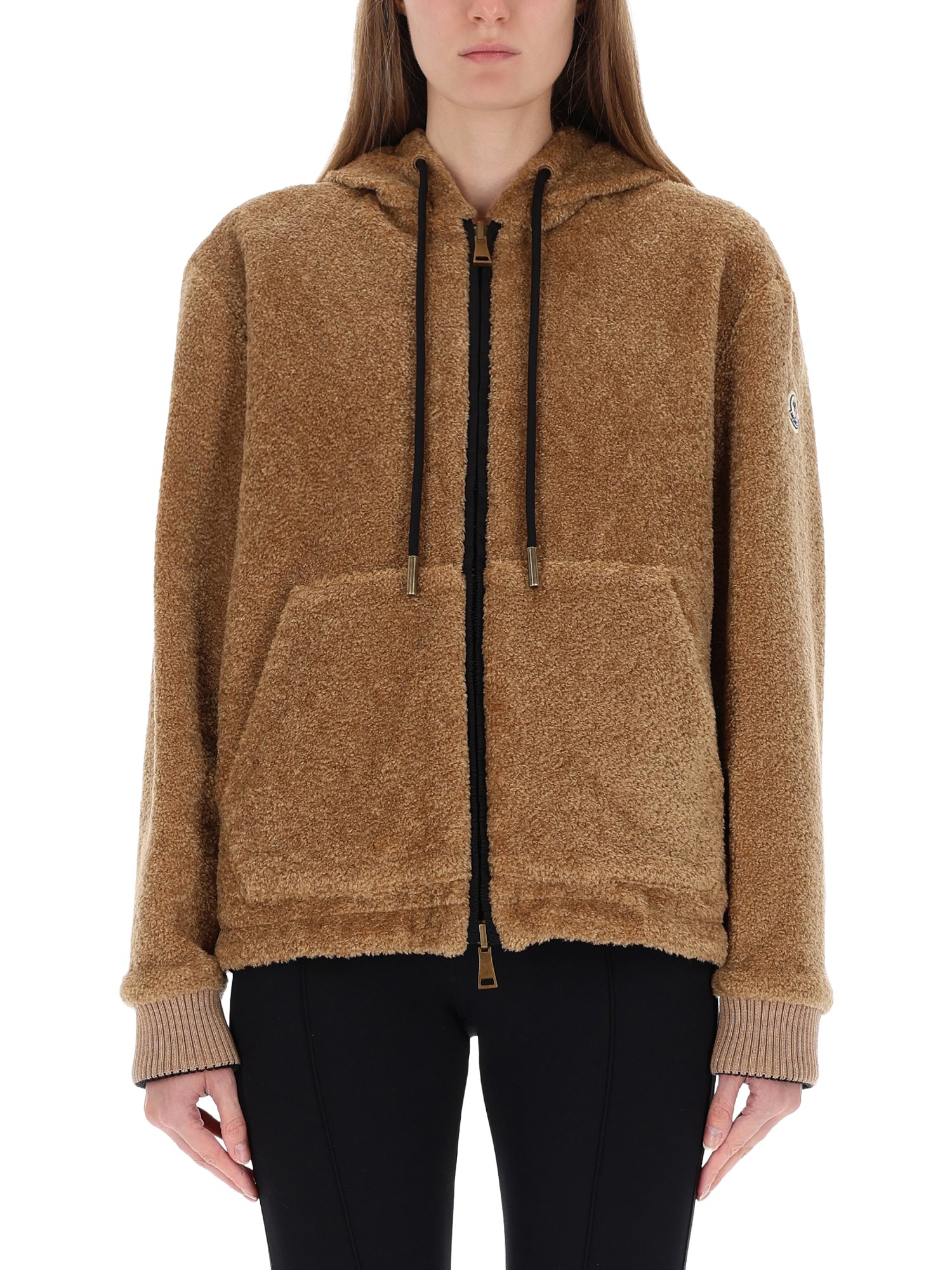 Moncler Padded Sweatshirt Knitwear Black In Multi