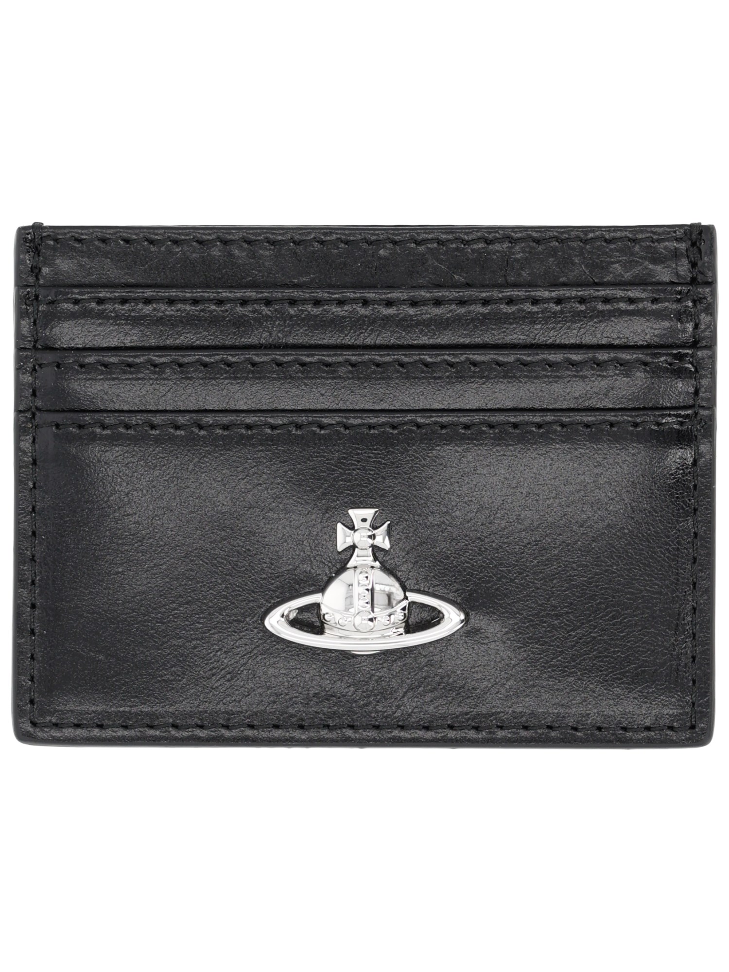 Vivienne Westwood Card Holder With Orb Detail In Black