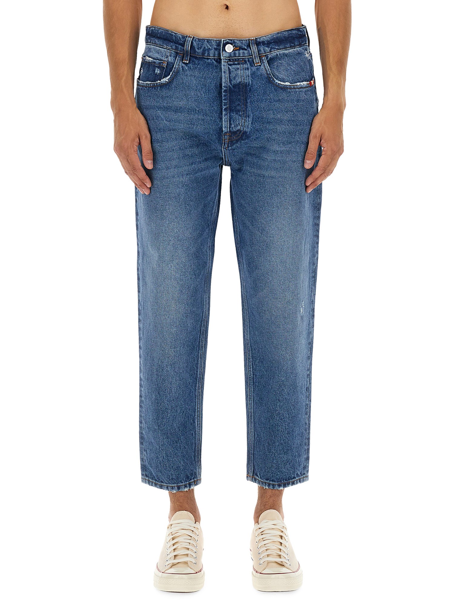 Amish 'jeremiah' Blue Denim Jeans In Blue