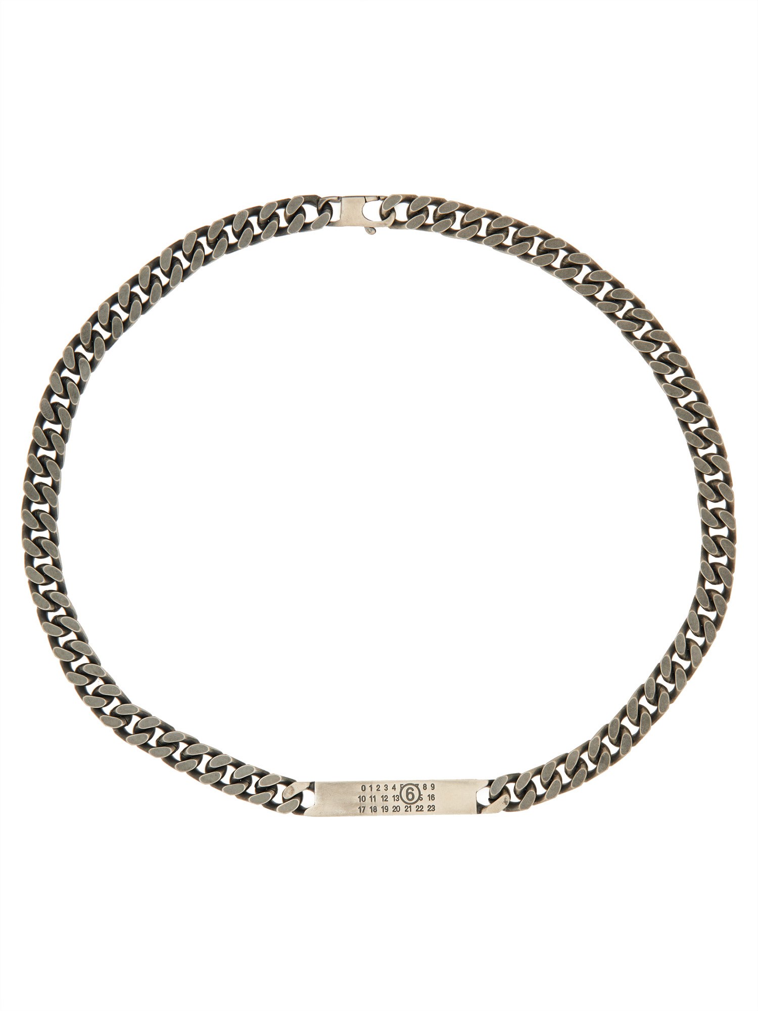 Mm6 Maison Margiela Link Chain Necklace For A Stylish Look In Metallic