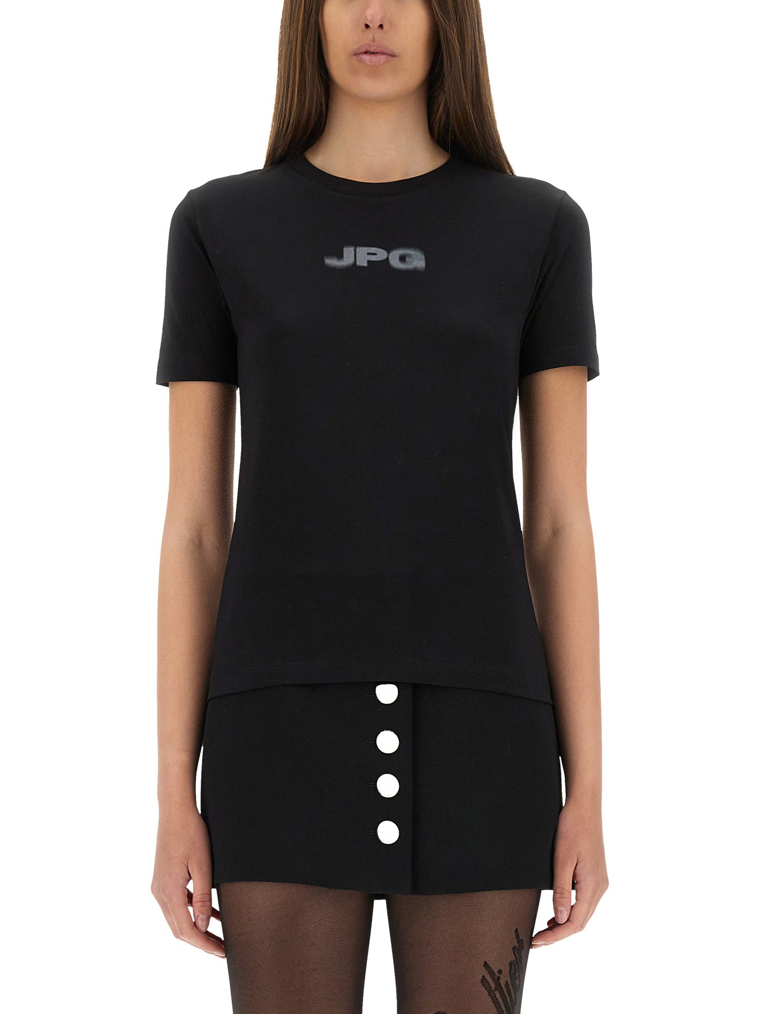 Jean Paul Gaultier Women Stretch Cotton T-shirt In Black