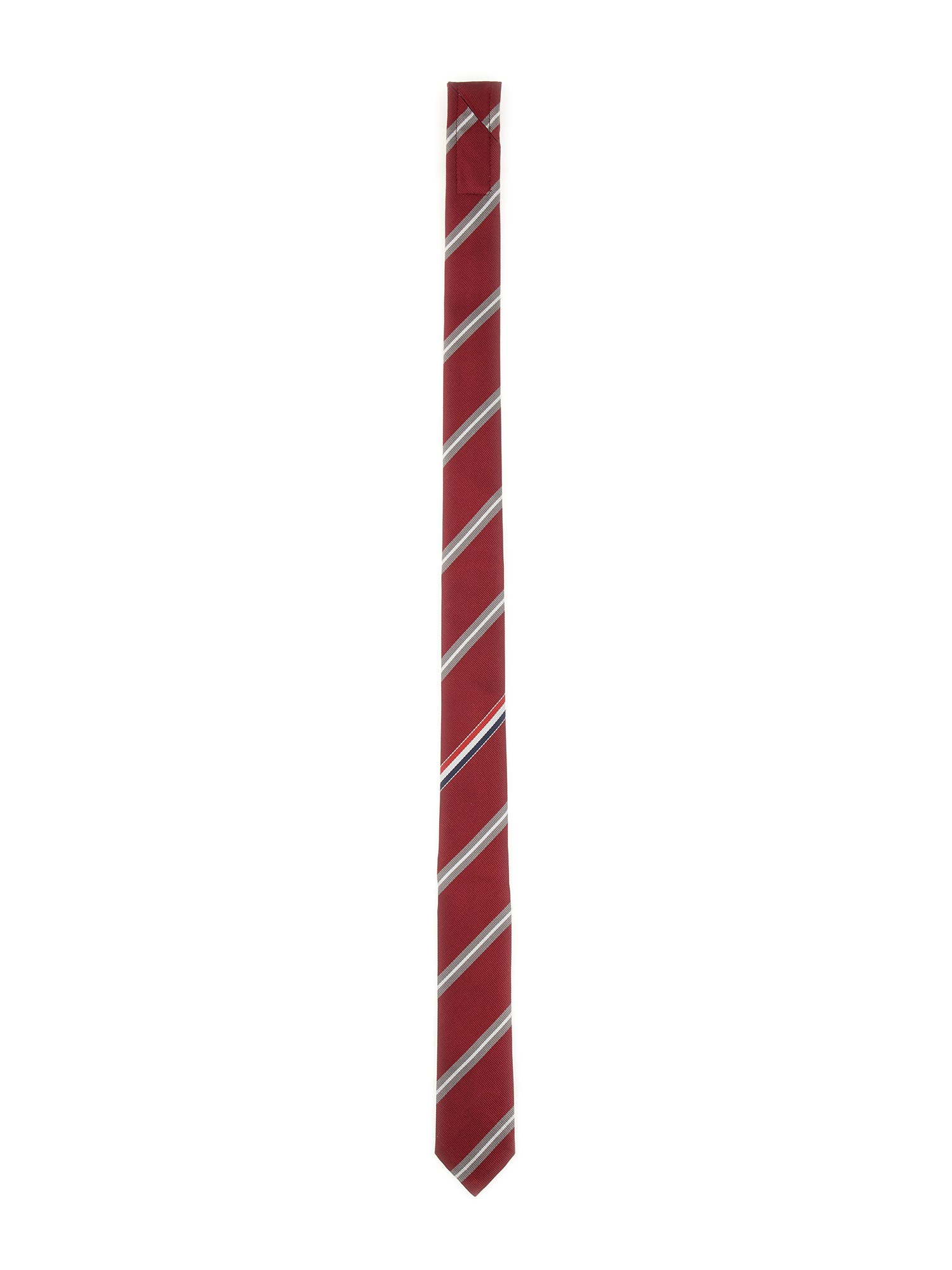 Thom Browne Diagonal Striped Silk Tie With Slim Width