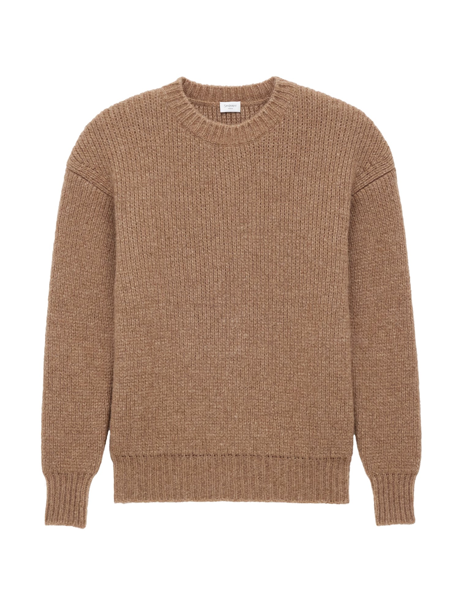 Saint Laurent Thick Knit Pullover In Sand