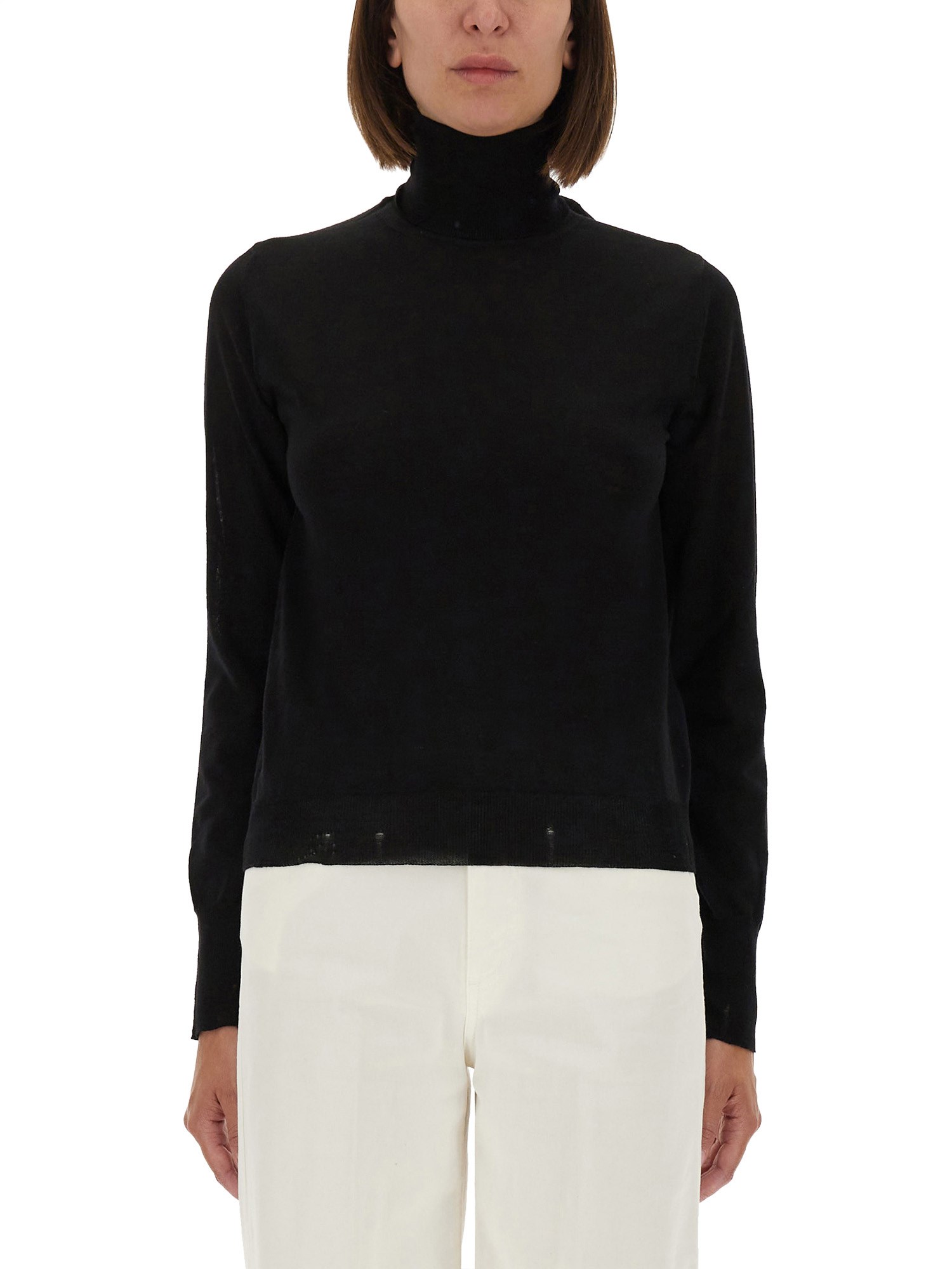 Golden Goose Worn Effect Wool Sweater In Black