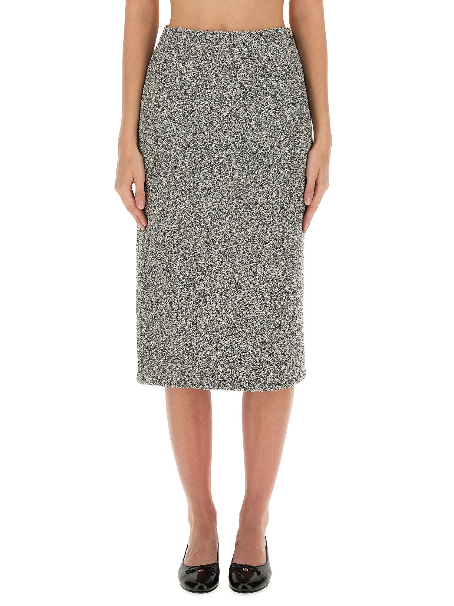 Tory Burch Tweed Skirt In Black