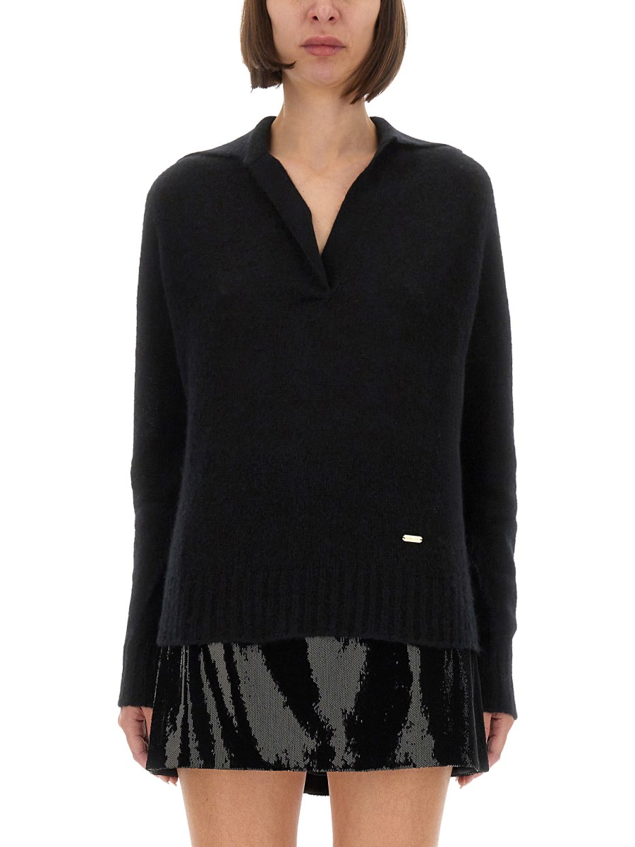 POLO A MANICHE LUNGHE IN CASHMERE E SETA