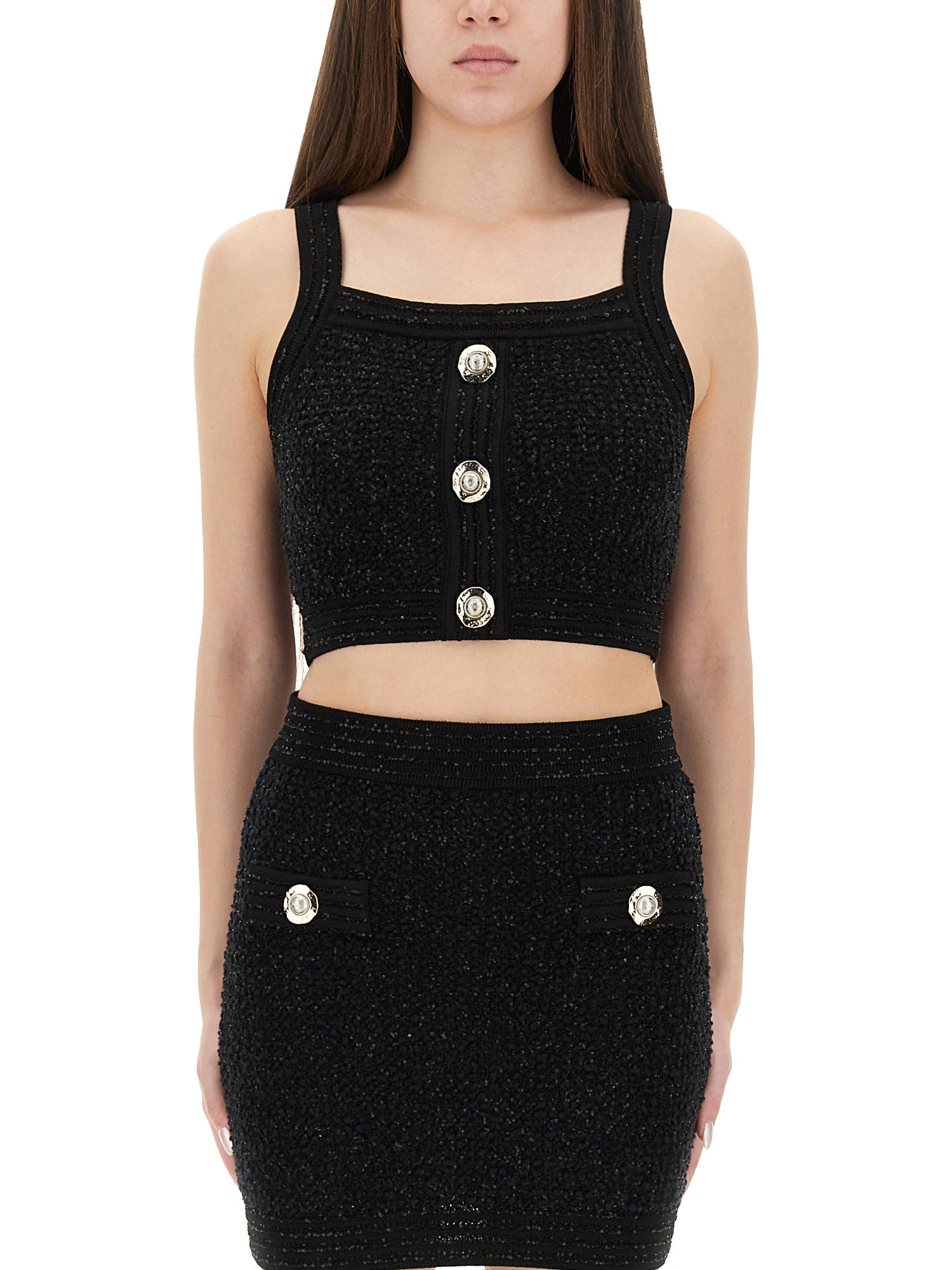 balmain tweed crop top