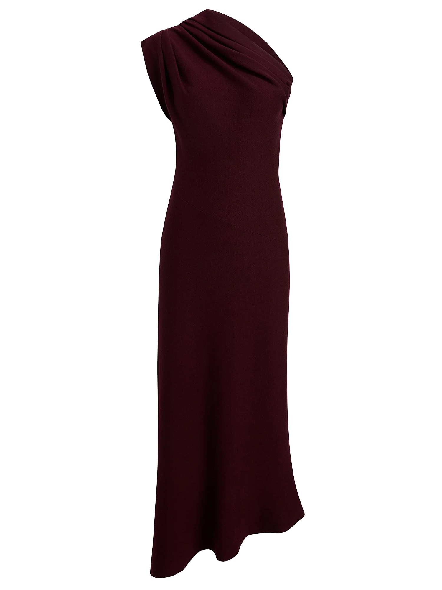 Khaite "coast" Asymmetrical Dress In Burgundy
