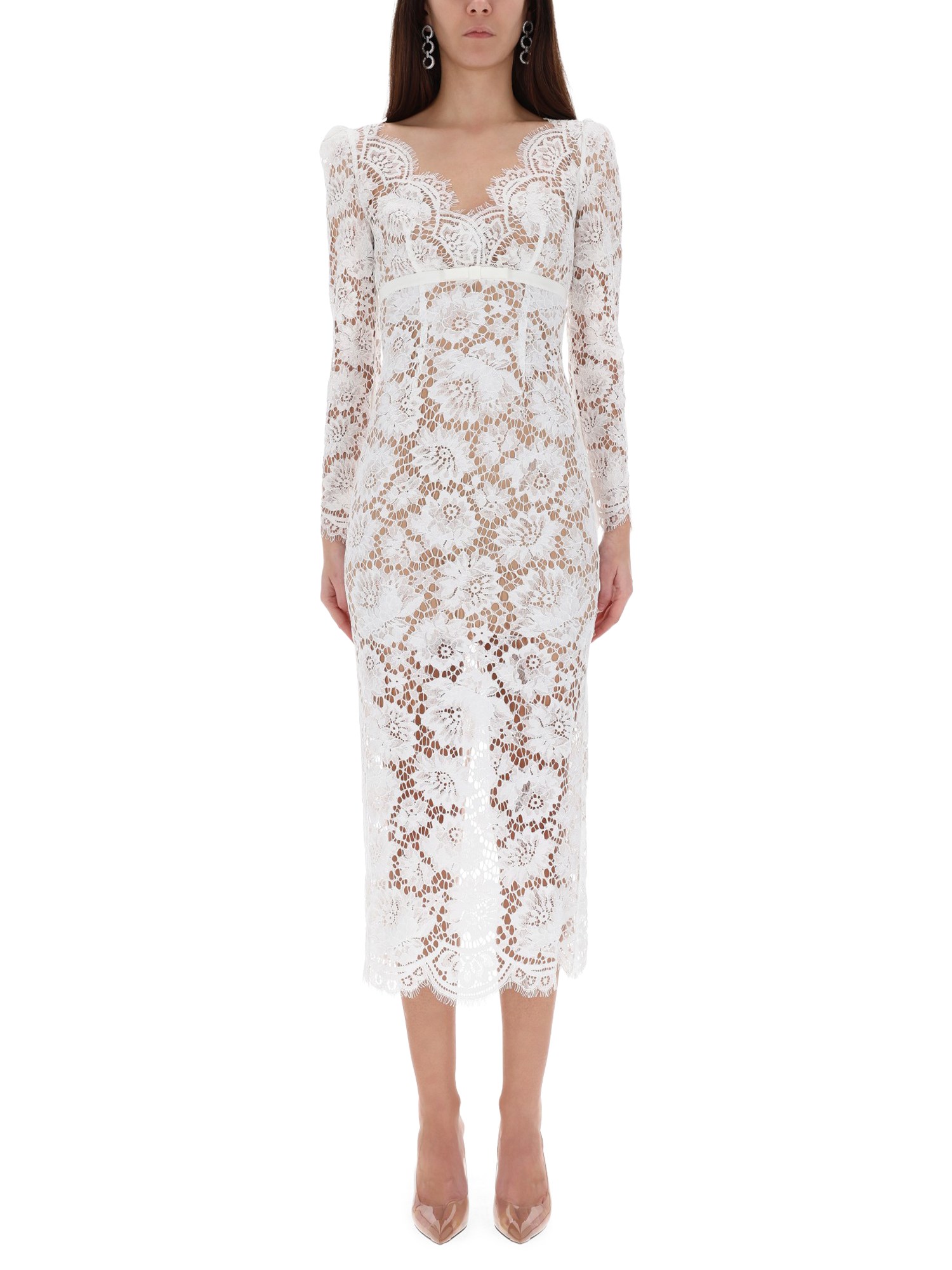 Self-portrait Lace Midi Dress In White