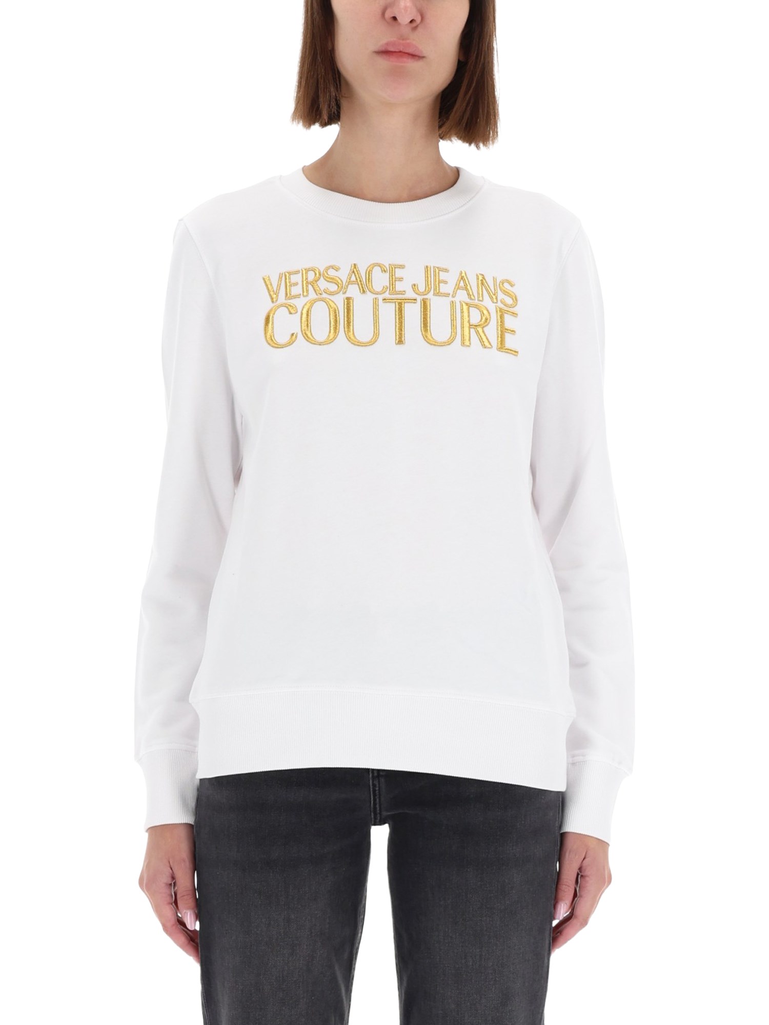 Versace Jeans Couture Sweatshirt With Logo In White
