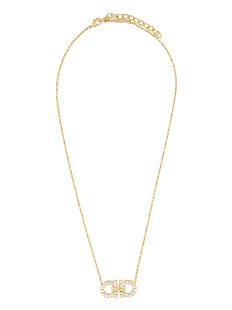 COLLANA CON PENDENTE GANCINI E CRISTALLI
