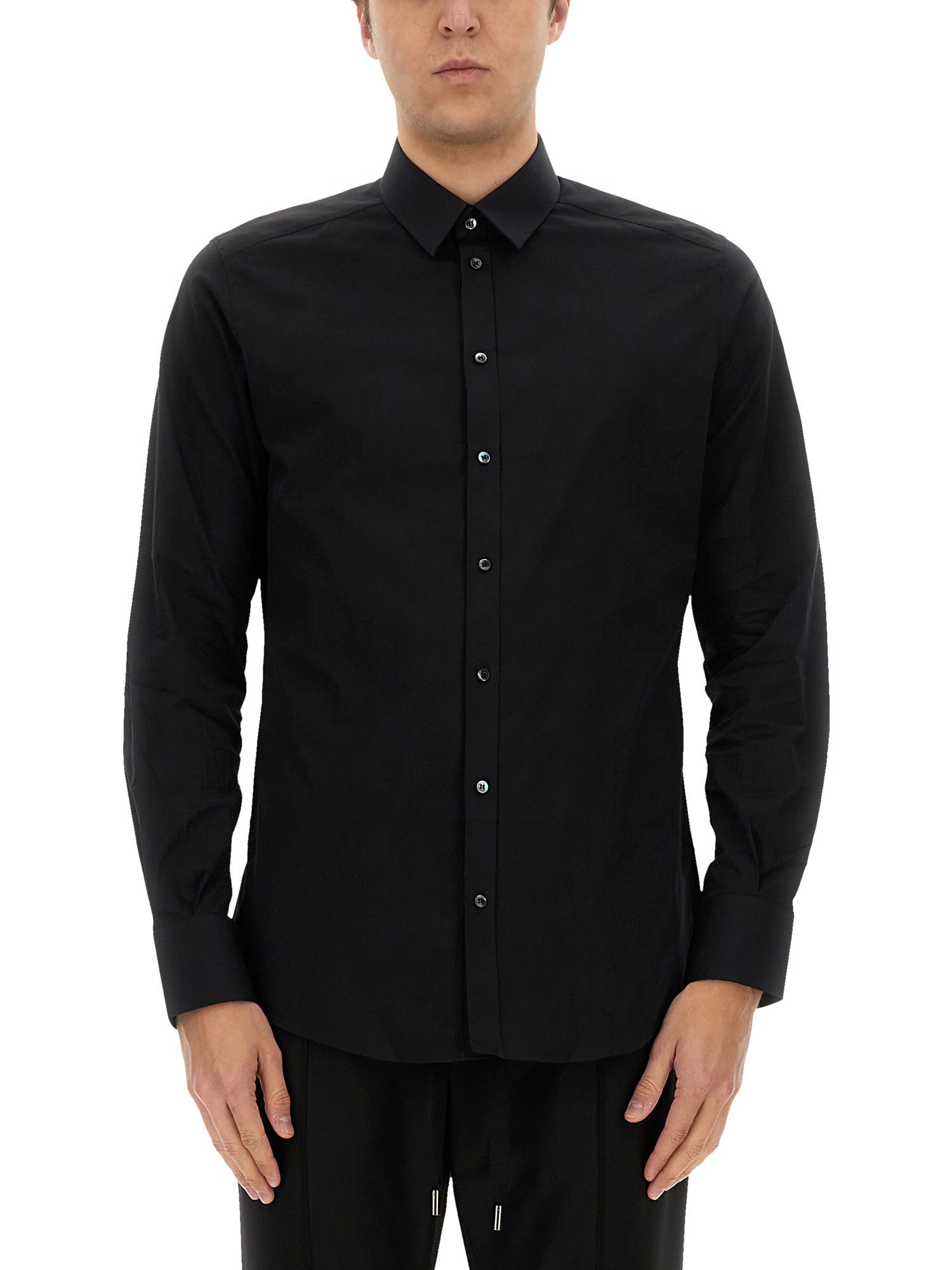 dolce & gabbana gold poplin stretch shirt