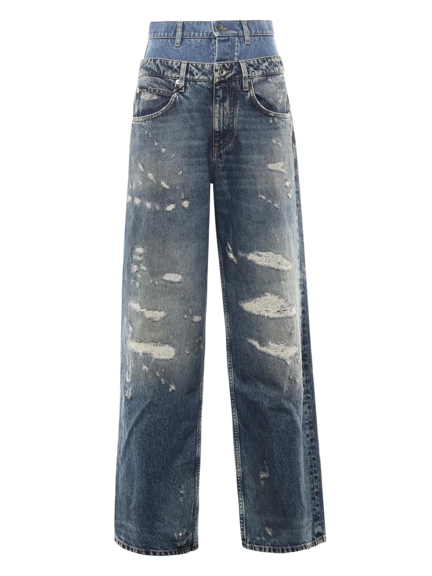 dolce & gabbana double layer denim jeans