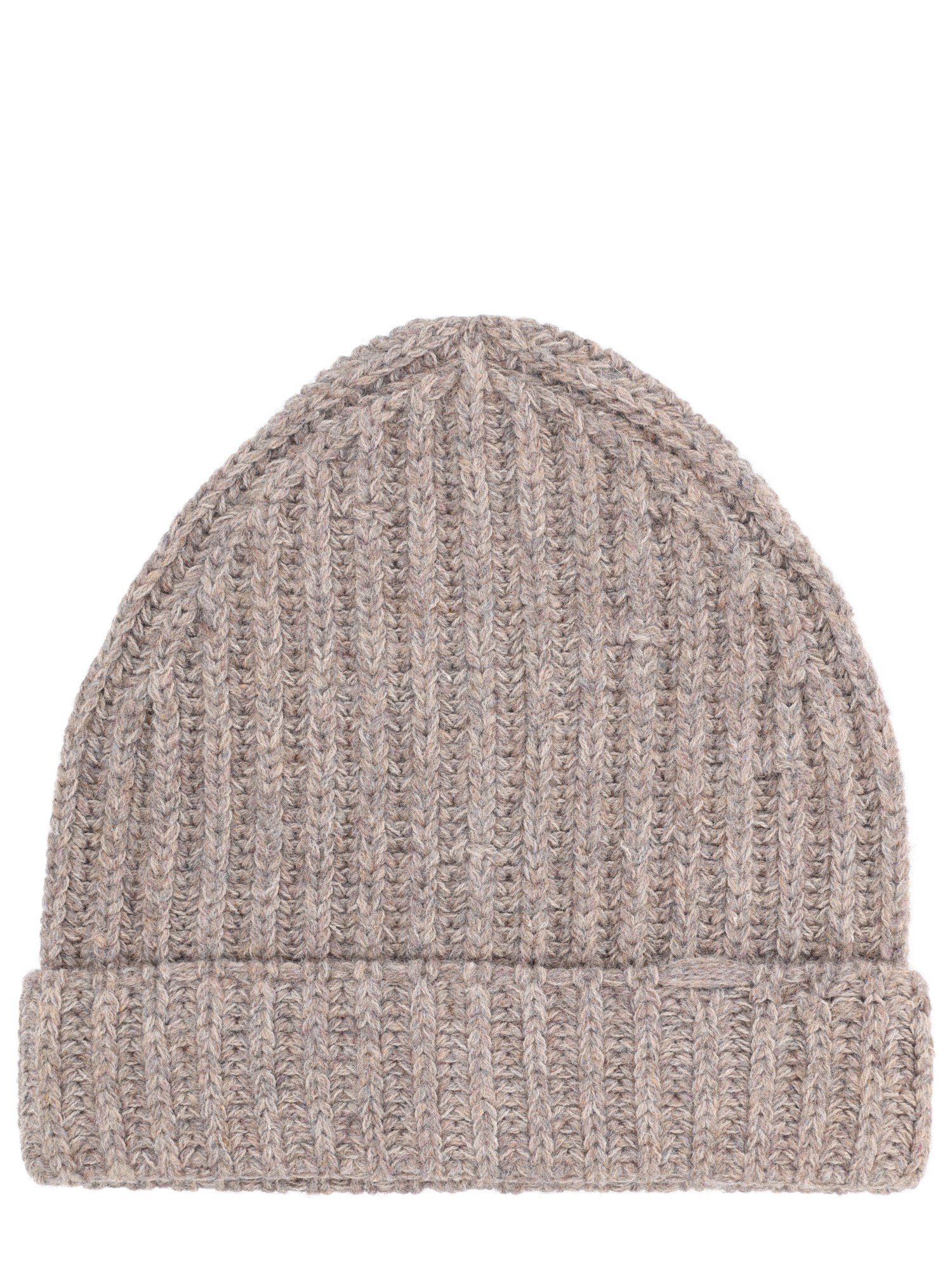 Maison Margiela Wool And Cotton Blend Beanie In Brown