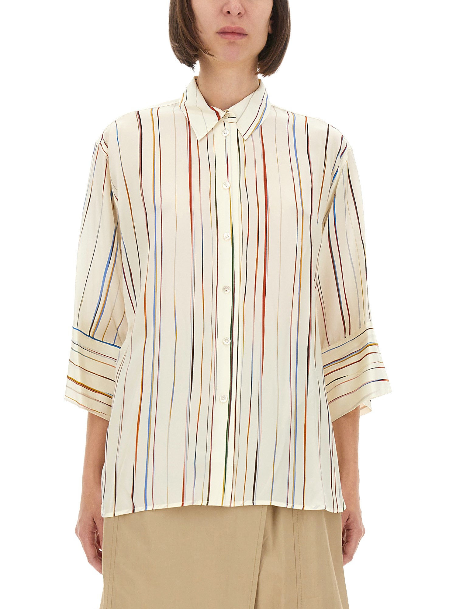 Paul Smith Camicia Signature Stripe In Neutral